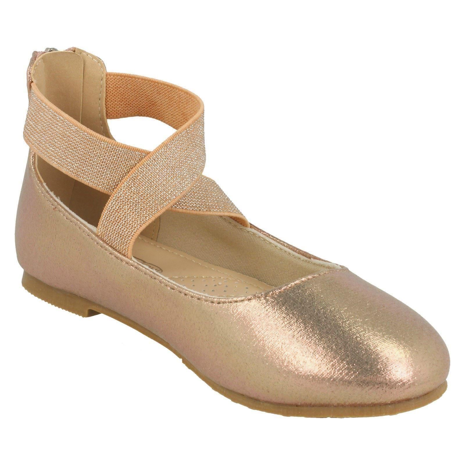 Girls Spot On Crossed Strap /'Ballerinas/'