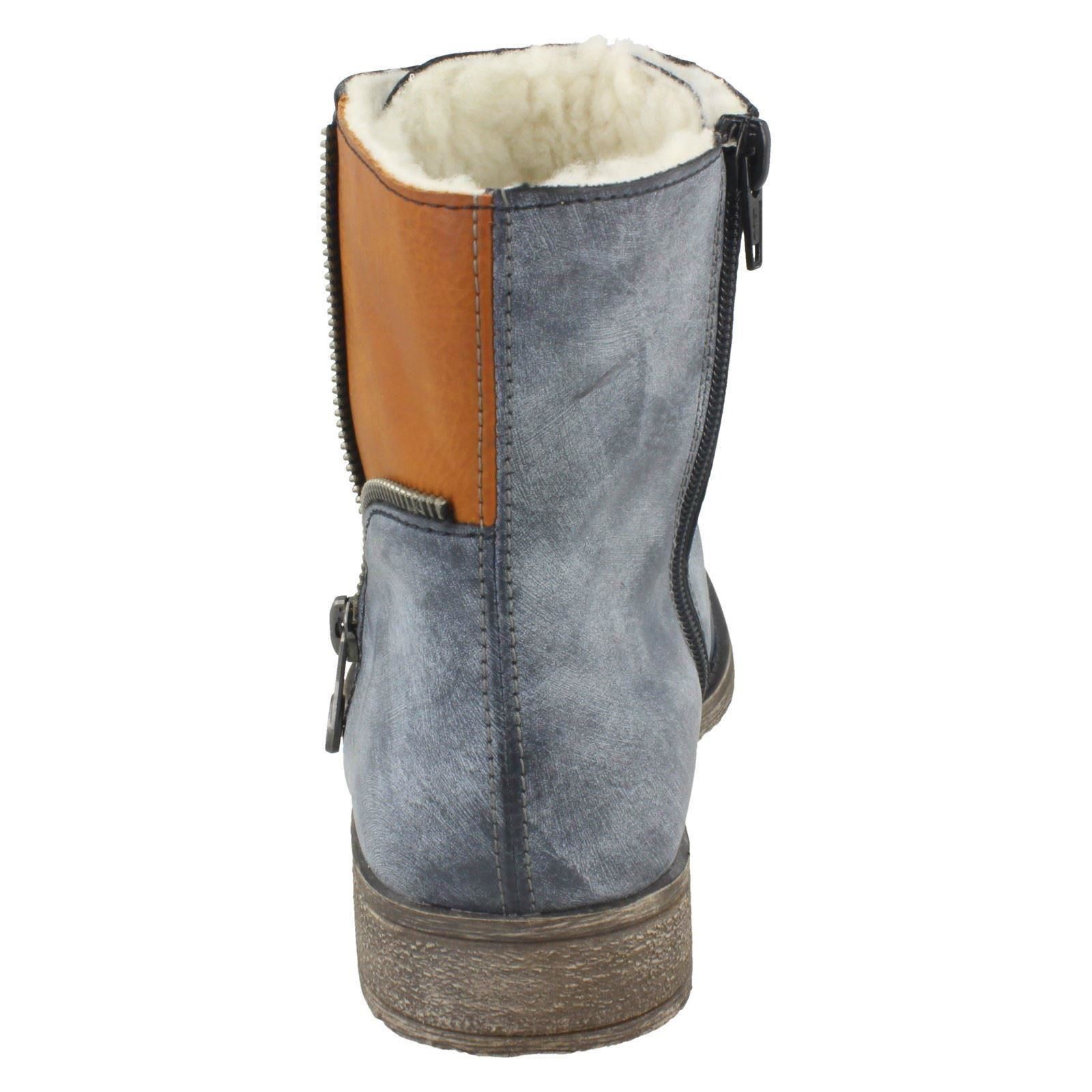 Rieker Blue Up 70805 Lace Boots blu Combi Ladies qWnfgATA