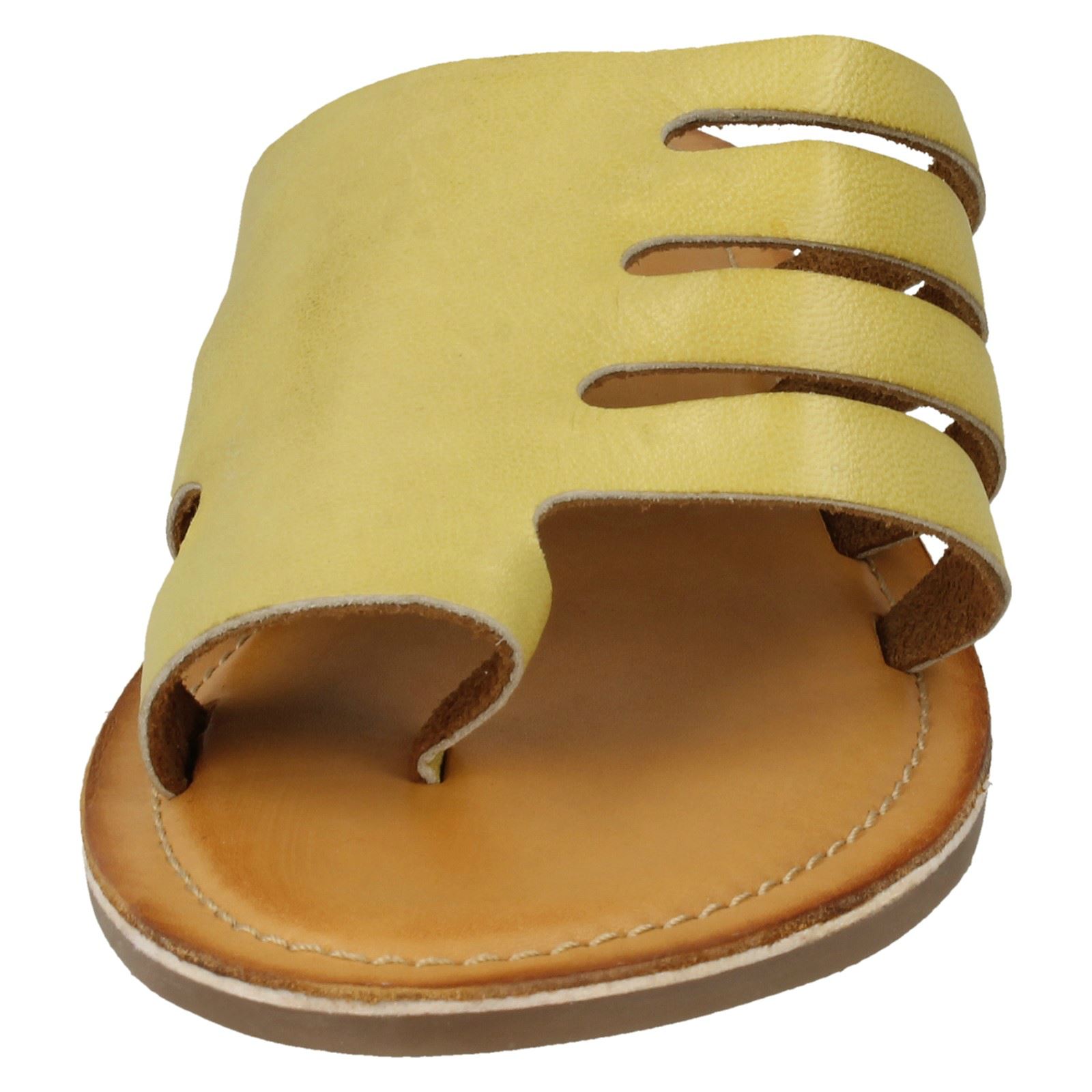 Damen Leder Kollektion Slipper Flache Riemchen Sandalen - Bild 40 von 46