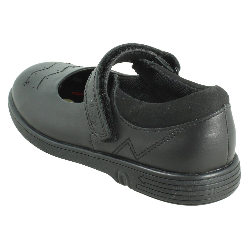 Niñas Clarks Cuero/Patente Estilo Mary Jane Zapatos Escolares "Jazzy Jig K" - Imagen 4 de 19