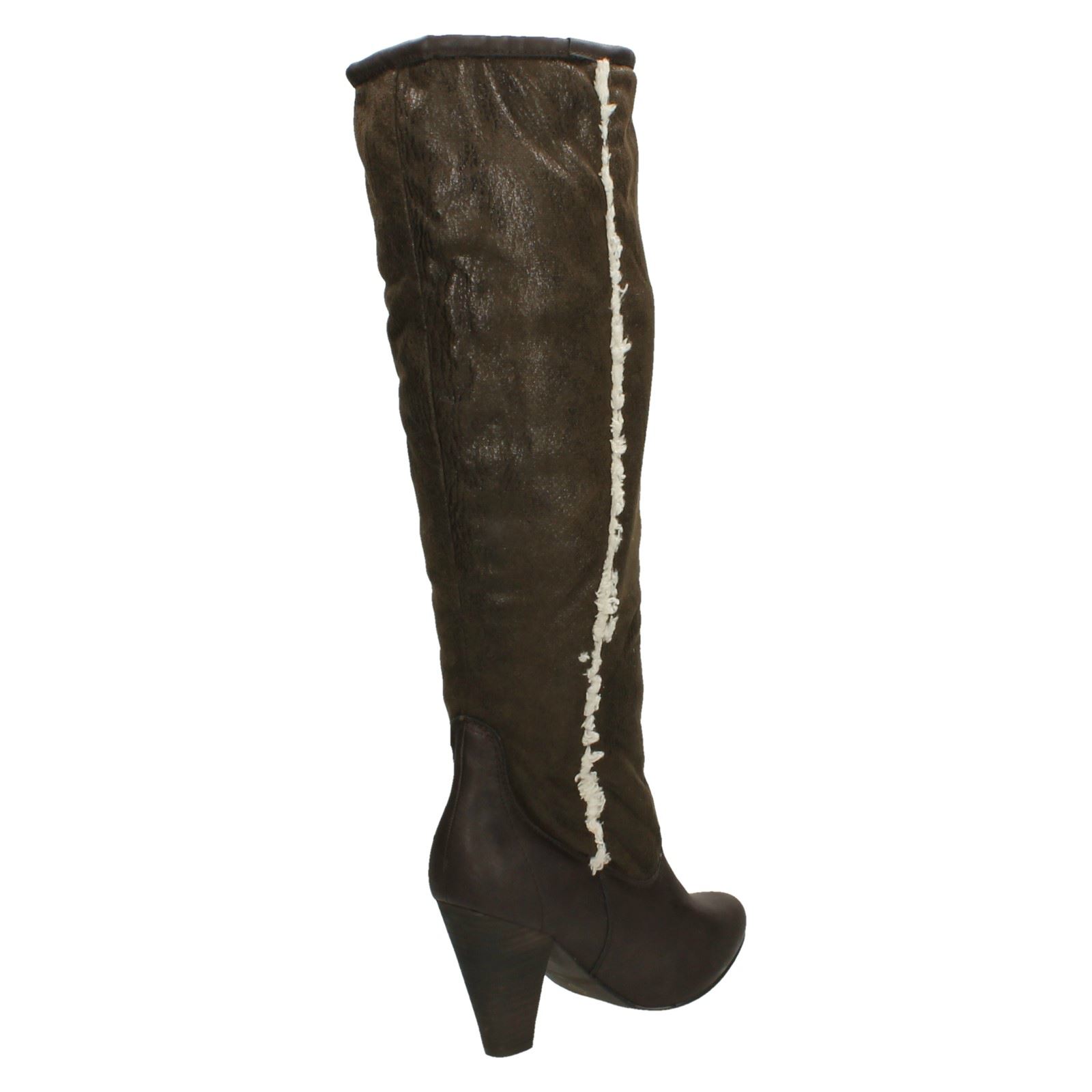Ladies Spot On Knee High Fleece Lined Heeled 'Boots' - Picture 12 of 19