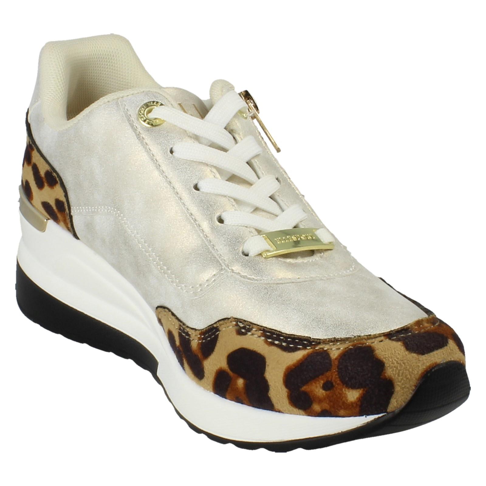 Zapatillas Casual De Cuña Con Cordones De Leopardo Para Dama Elle Sport "F7R316" - Imagen 8 de 10