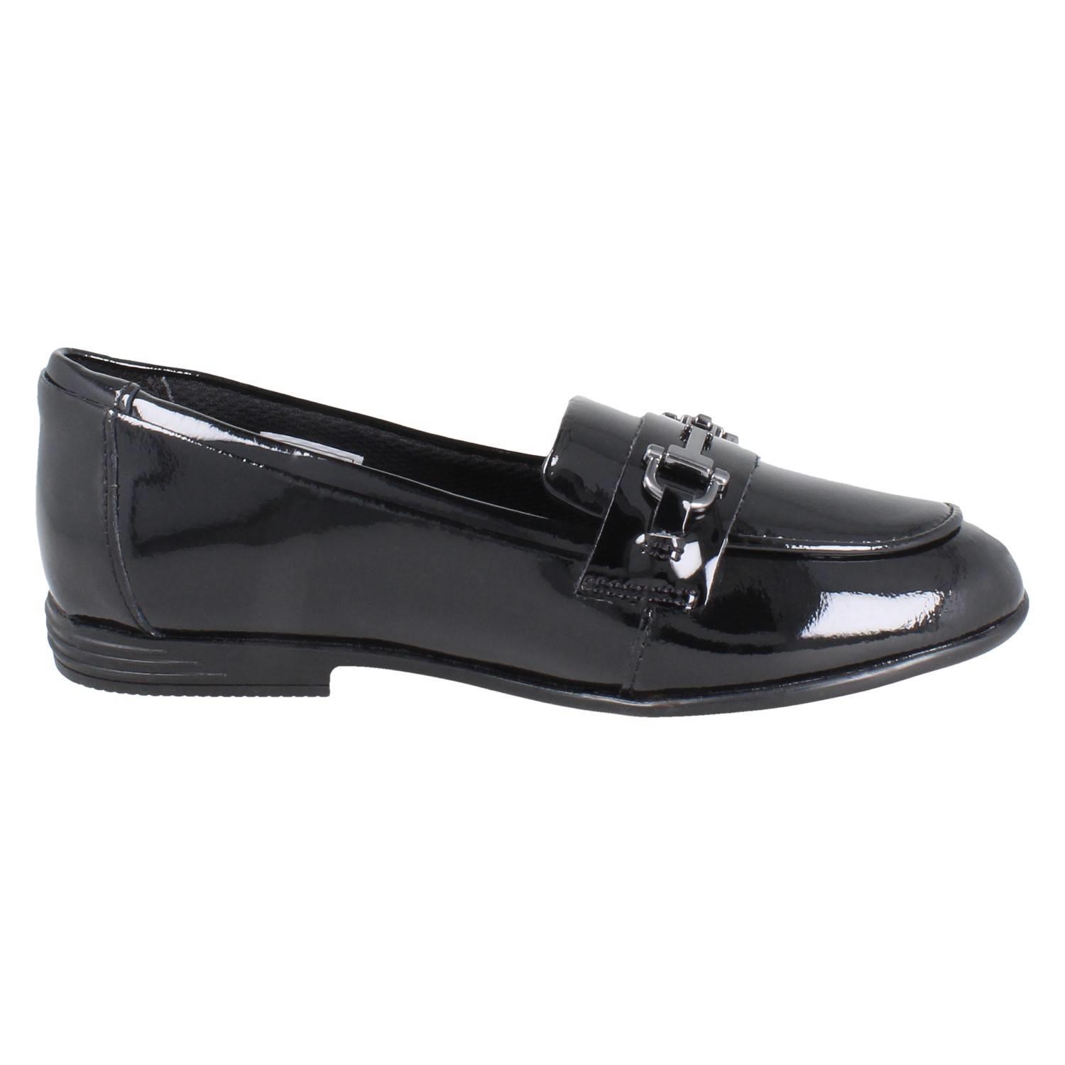 Girls Clarks Horse Bit Trim Leather Slip On Loafer School Shoes *Finja Loafer* - Picture 25 of 37