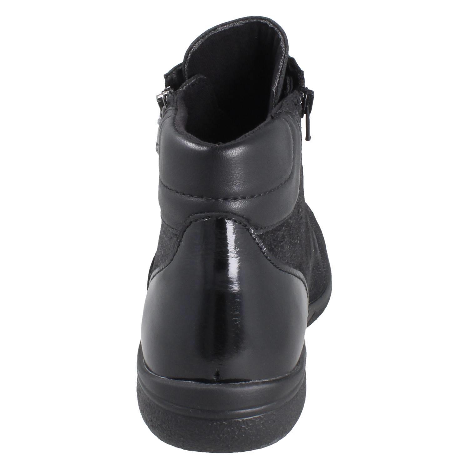 Damen DB Shoes Breite Passform Doppel Zip & Spitze Leder Stiefelette: Nova - Picture 5 of 14