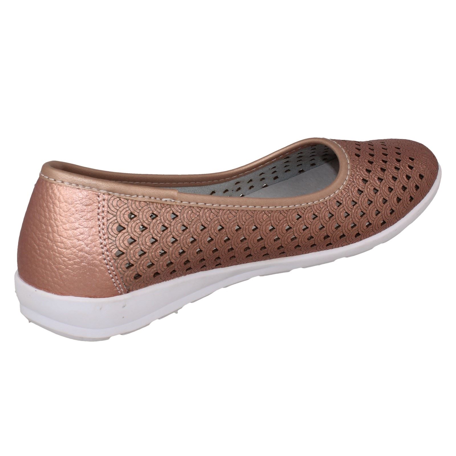 Ladies Eaze Synthetic Slip On Casual Ballerina Shoes - Picture 44 of 47