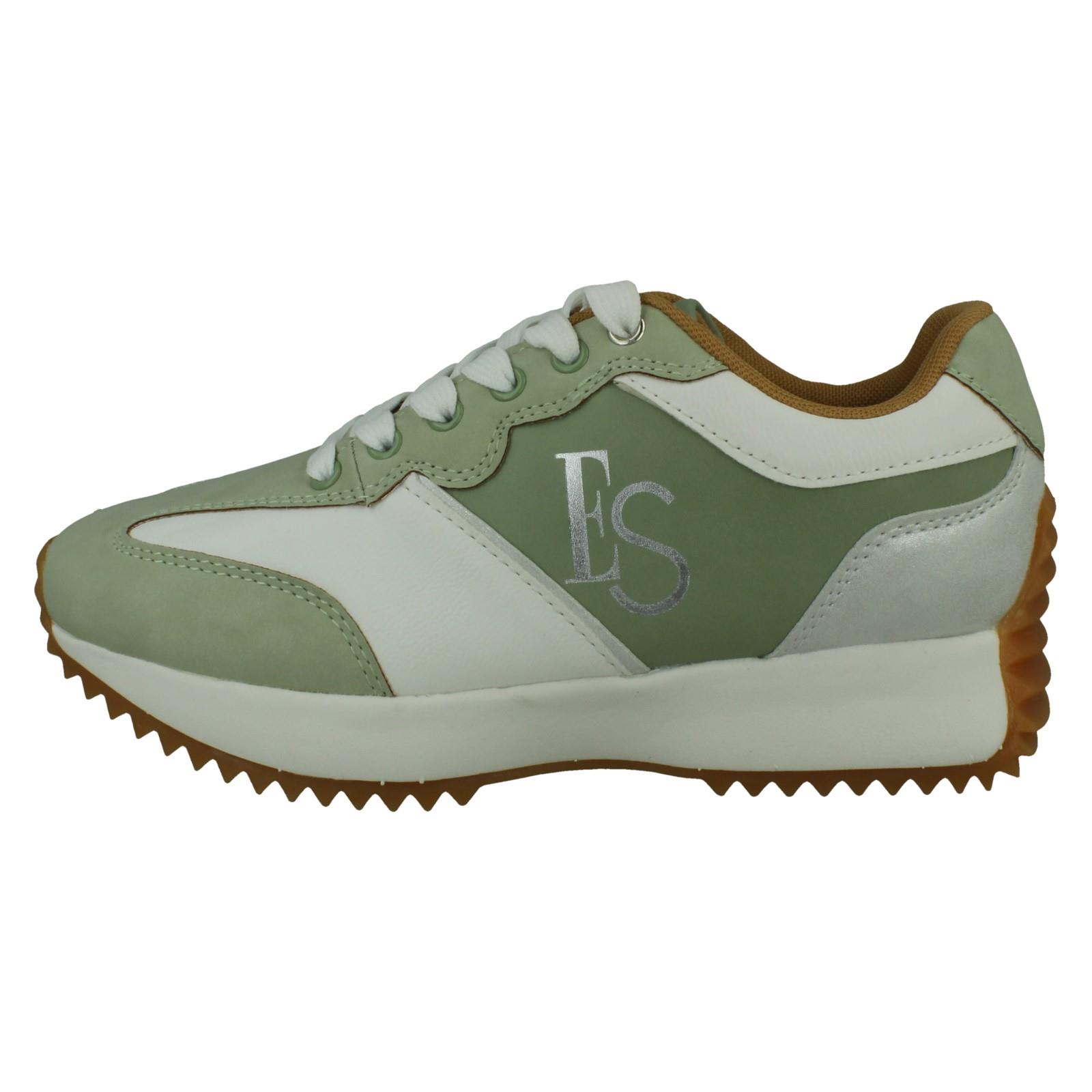 SAOLA Scarpe da ginnastica casual donna Elle Sport stringate suola cresta verde bianco F7R332