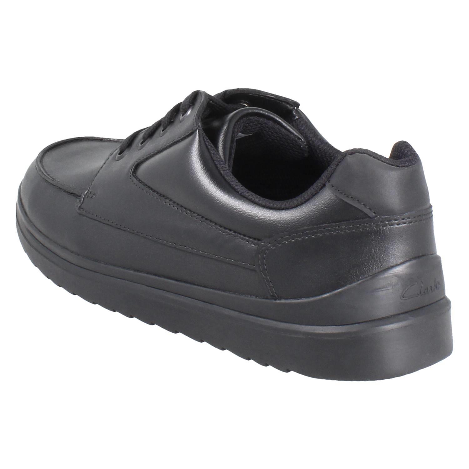 Boys Clarks Cushioned Lace Up Non Marking Leather School Shoes Keelan Flare Y - Picture 4 of 10