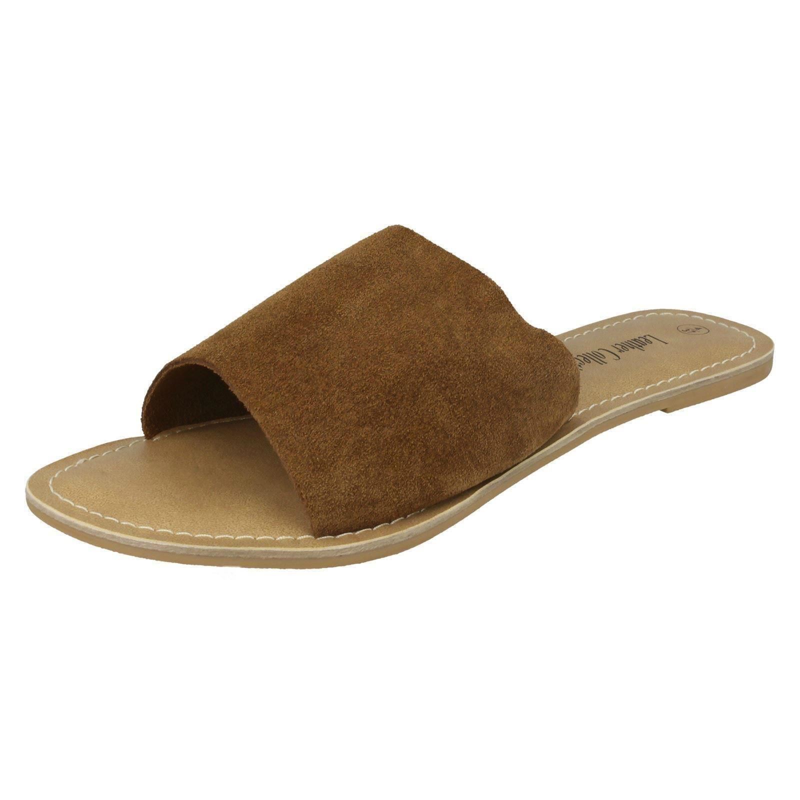 Ladies Leather Collection Suede Mule Sandals - Picture 11 of 55