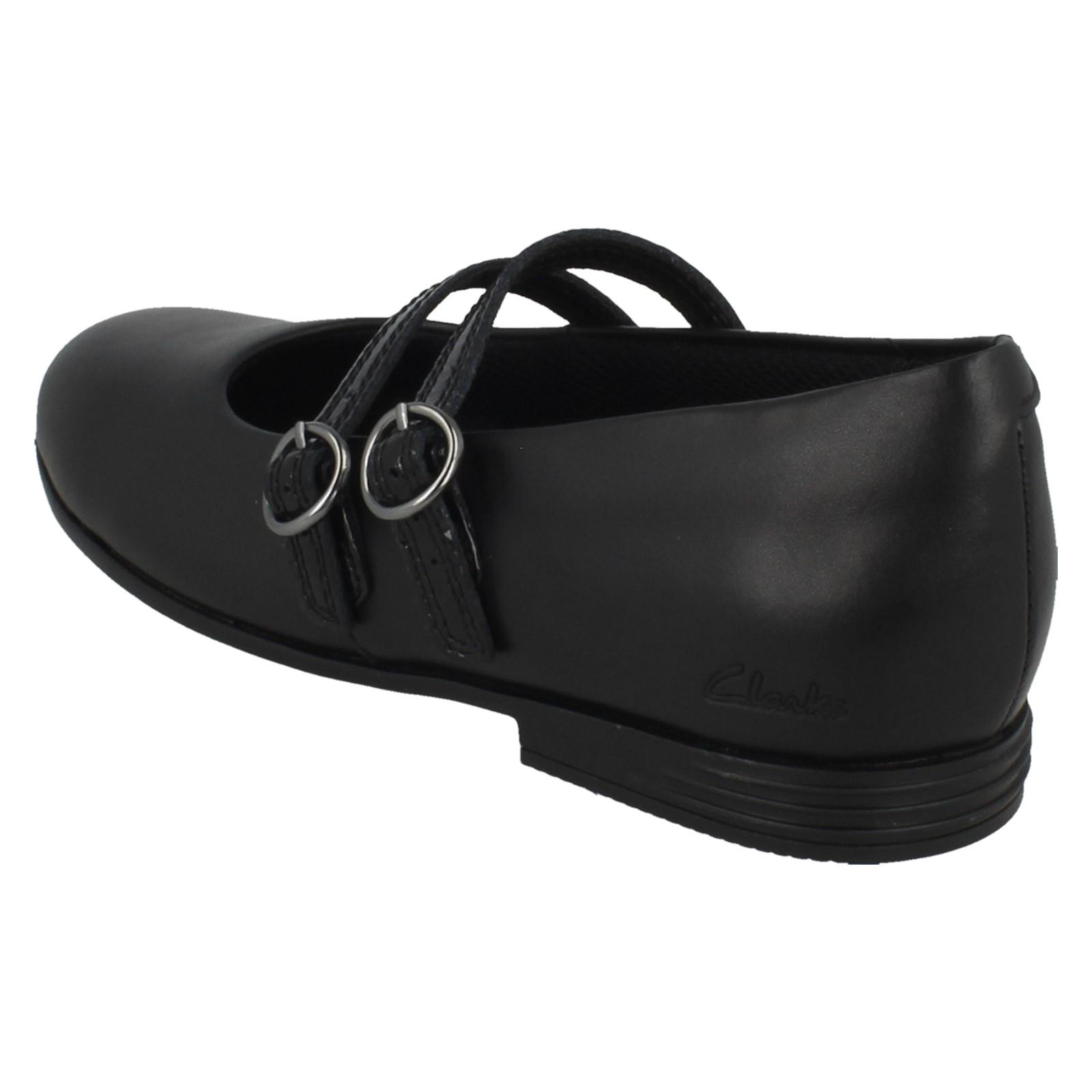 Girls Clarks Leather Double Strap Buckle Mary Jane School Shoes *Finja Bar* - Picture 4 of 19