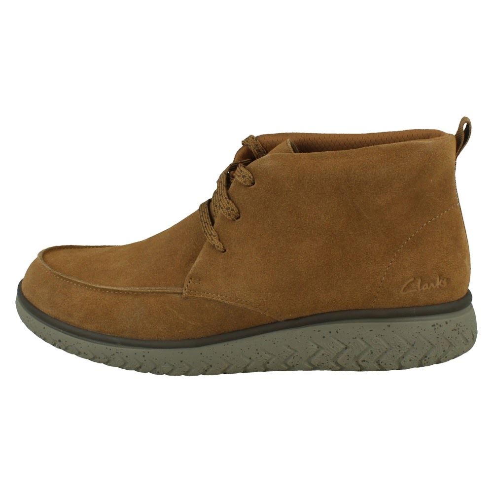 Mens Clarks Suede Leather Moccasin Lace Up Smart Casual Boots: RelaxLite Moc - Picture 12 of 19