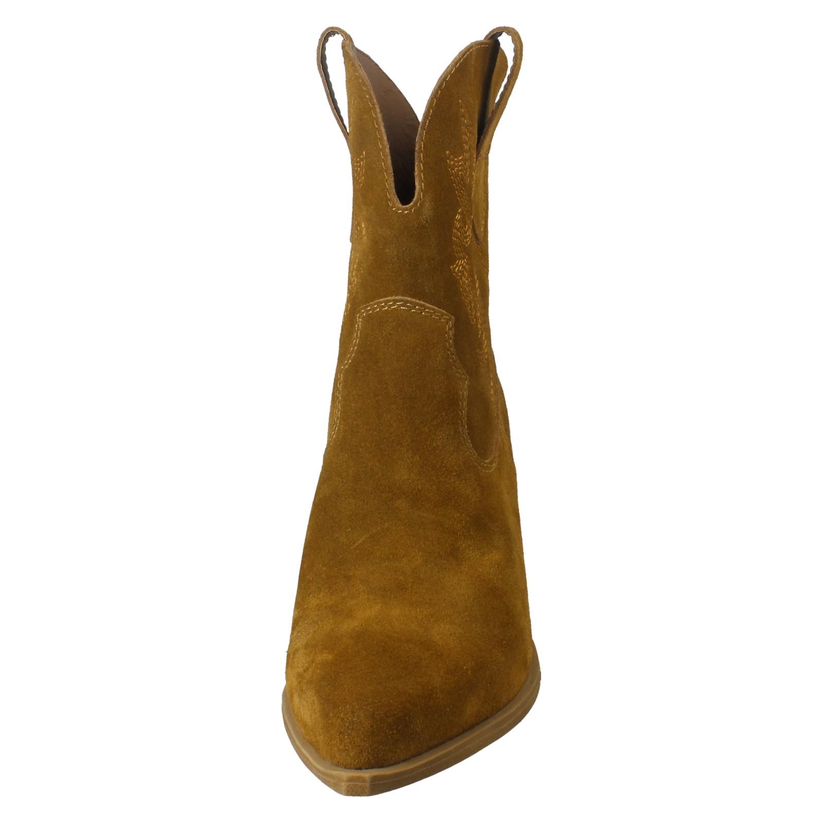 Ladies Spot On Leather Slip On Cowboy Boots F5R1248 - Picture 27 of 28
