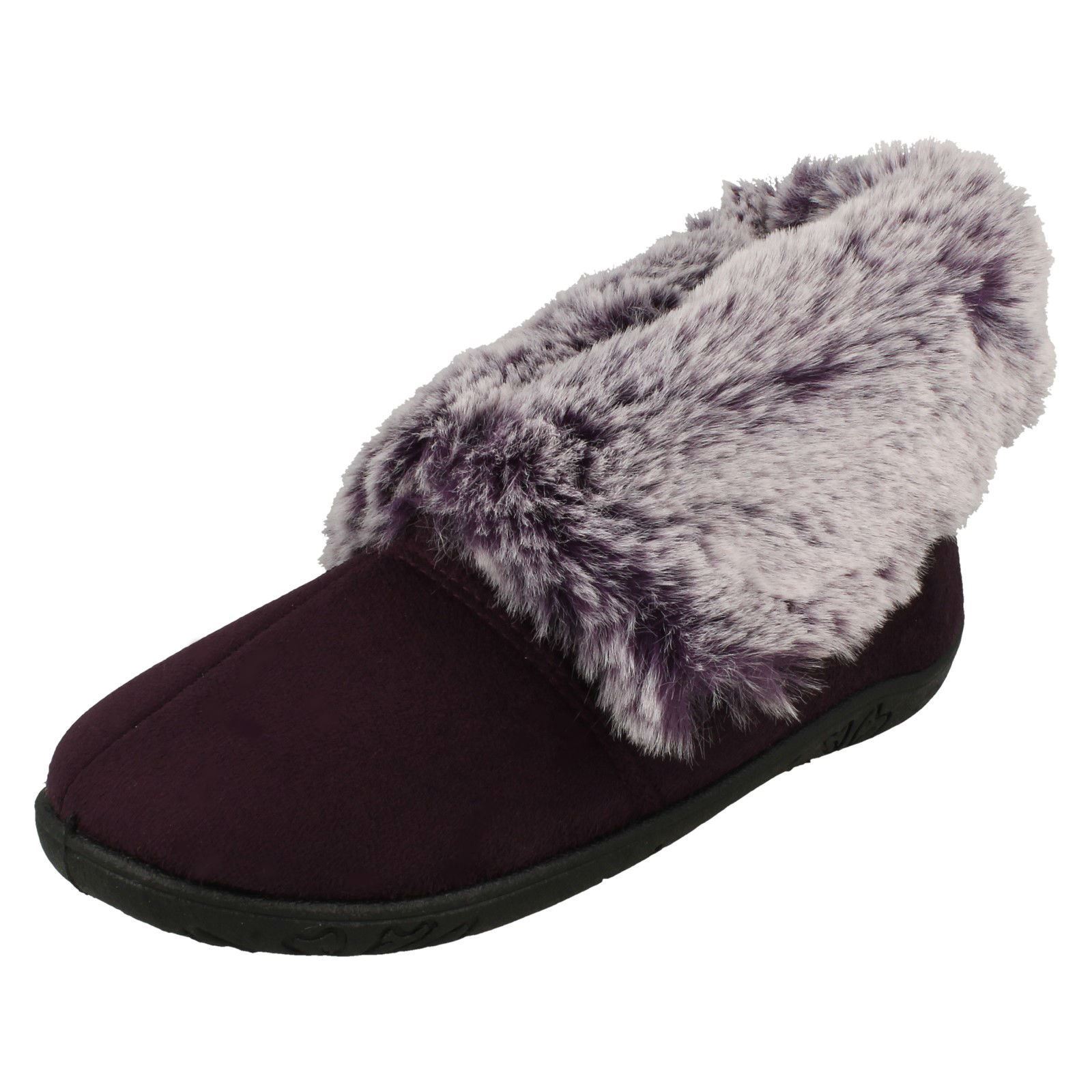 Ladies Padders Faux Fur Cuffed Slippers 'Esme' - Picture 20 of 37