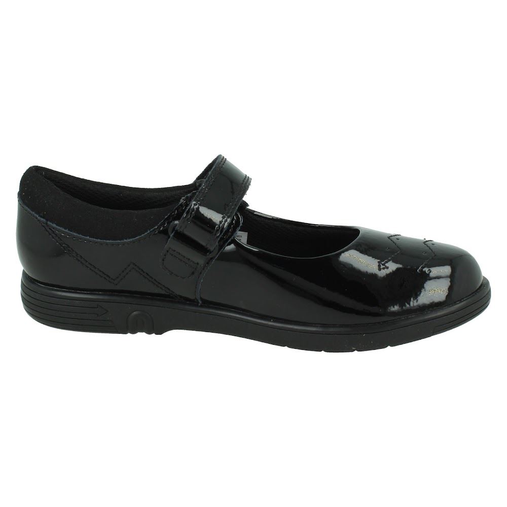 Niñas Clarks Cuero/Patente Estilo Mary Jane Zapatos Escolares "Jazzy Jig K" - Imagen 16 de 19