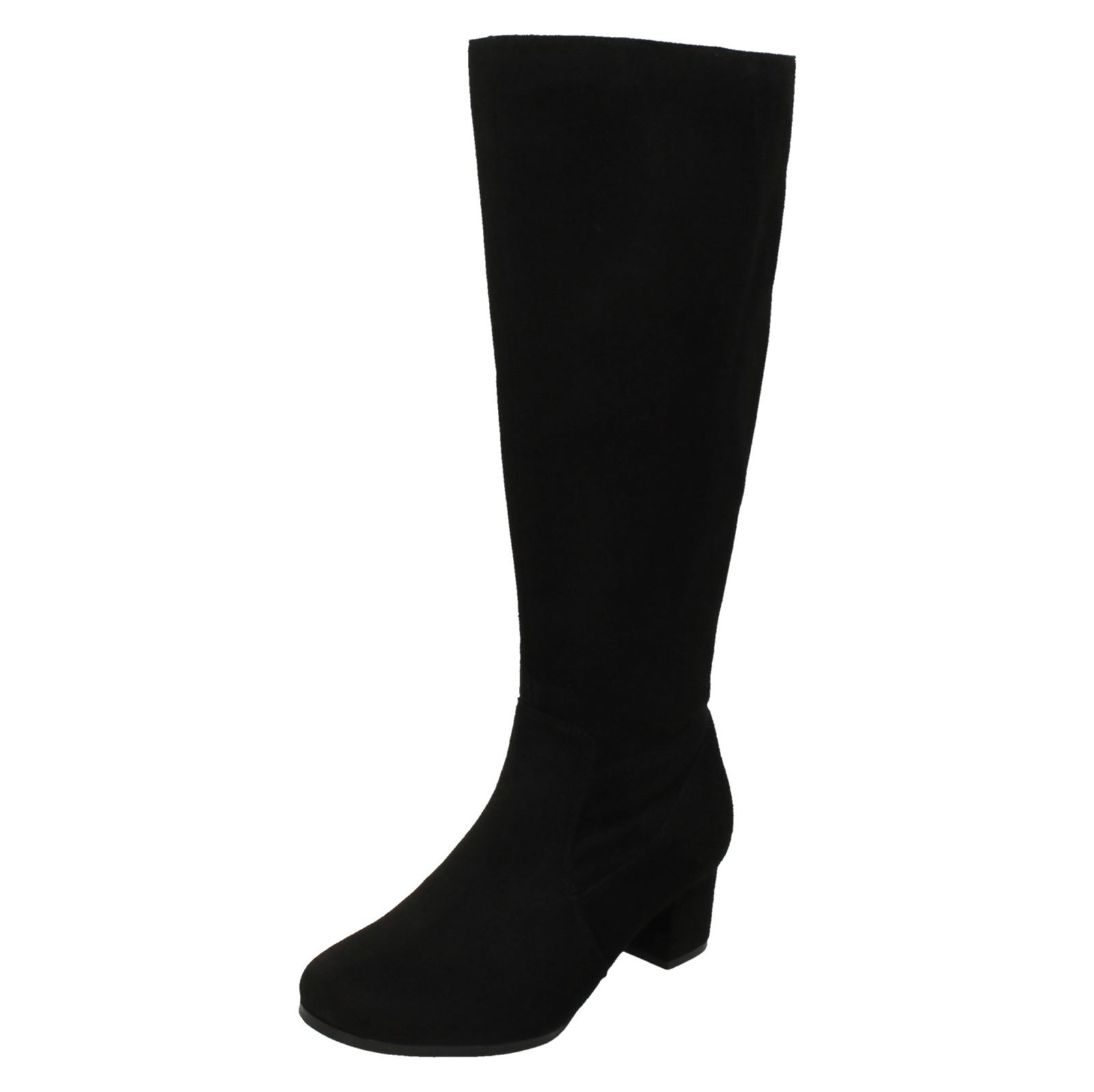 Ladies Spot On Extra Wide Fitting Knee High Boots - Picture 11 of 19