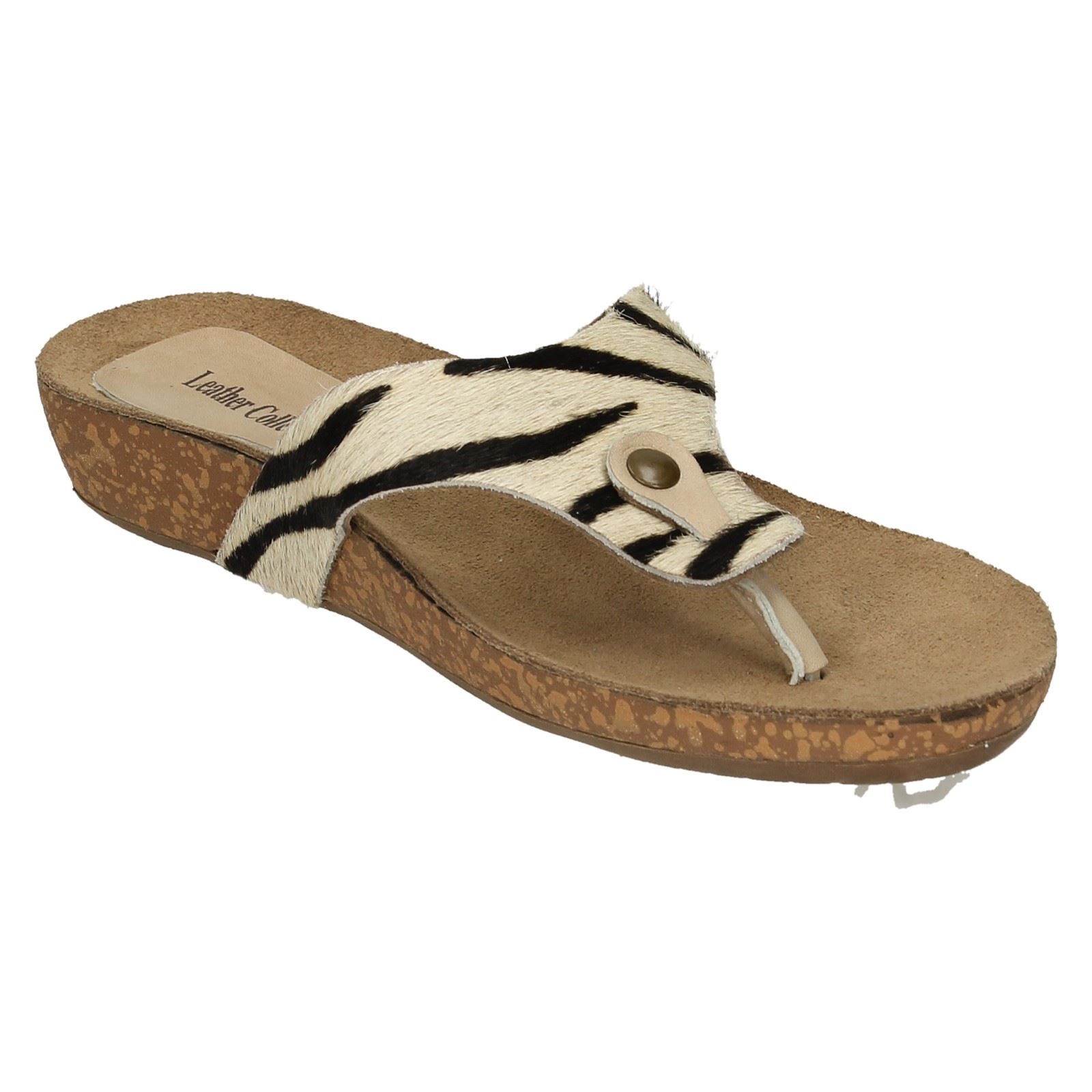Ladies Leather Collection Casual Toe - Post Sandals - Picture 8 of 37