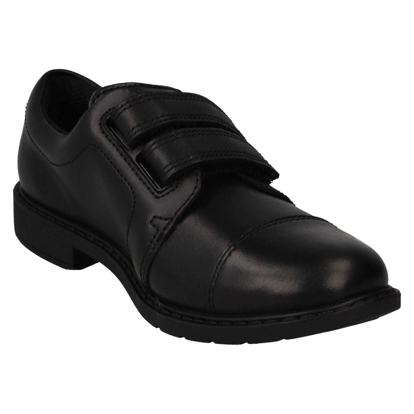 Boys Clarks Smart Leather Riptape Fastening Formal School Shoes Scala Skye - Picture 8 of 10