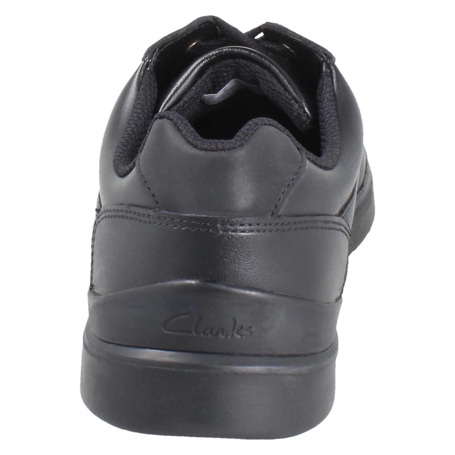 Boys Clarks Cushioned Lace Up Non Marking Leather School Shoes Keelan Flare Y - Picture 5 of 10