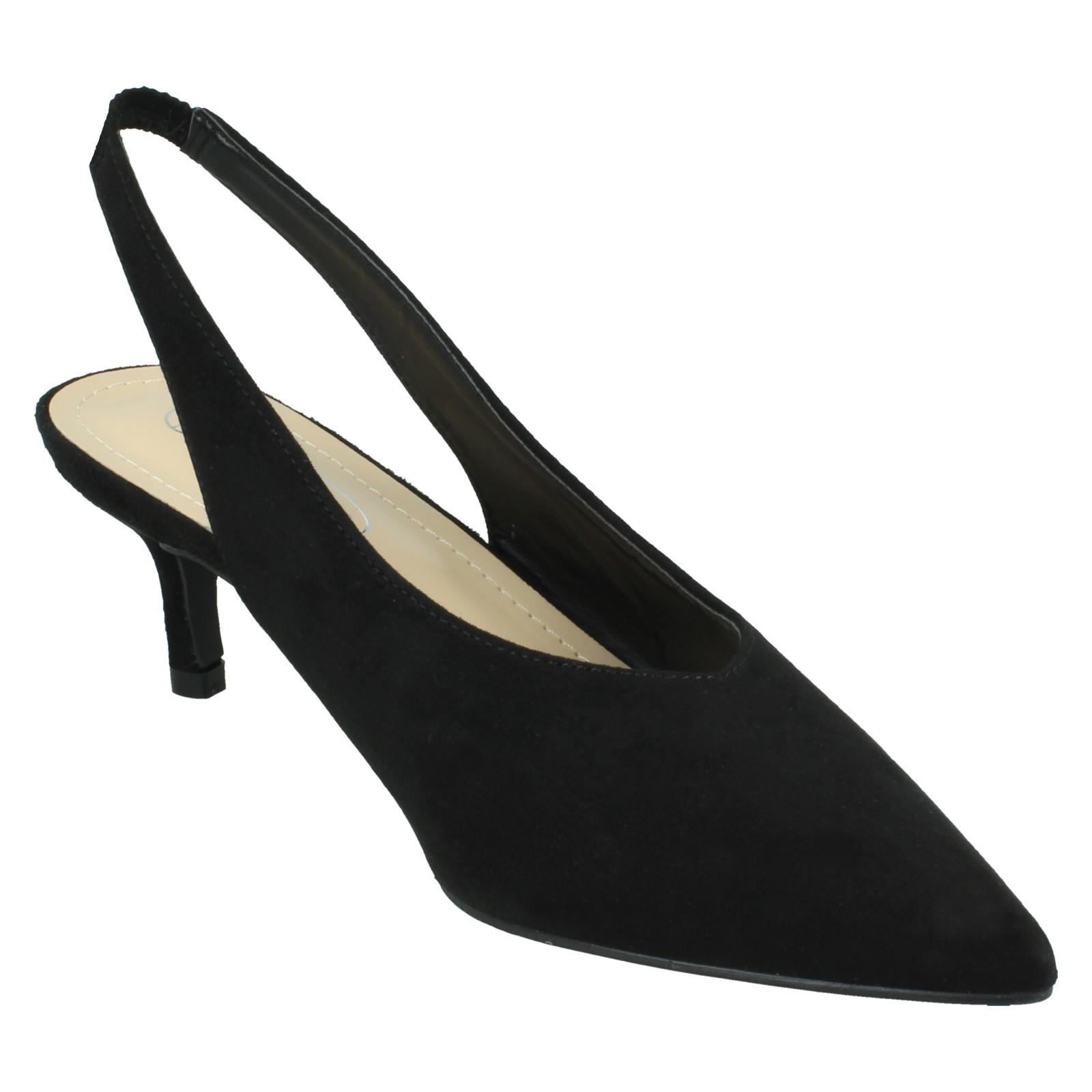 Ladies Spot On Stiletto Slingback Heels With Pointed Toe F9R0111 - Picture 8 of 28