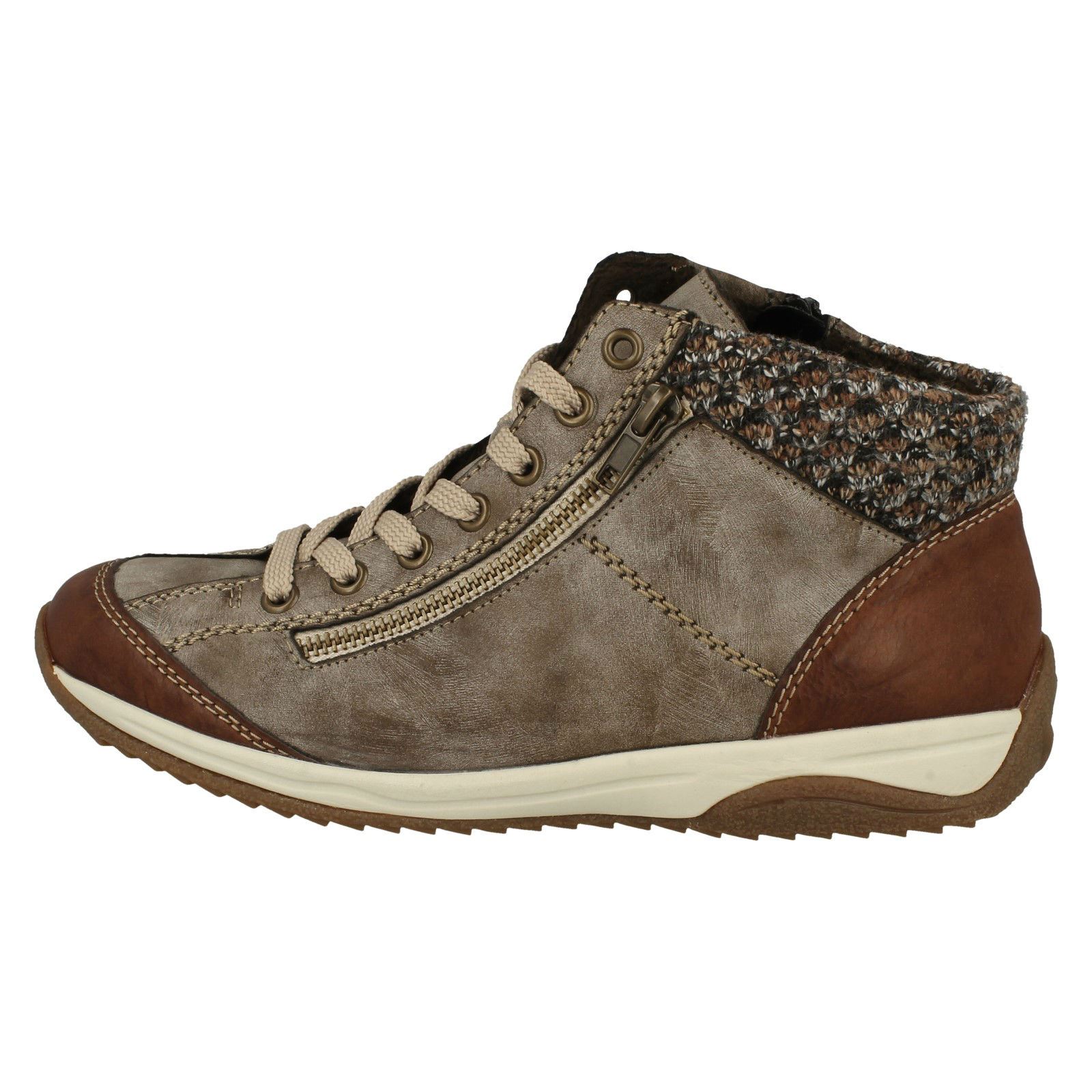 Ladies Rieker Knitted Cuff Ankle Boots L5223 | eBay