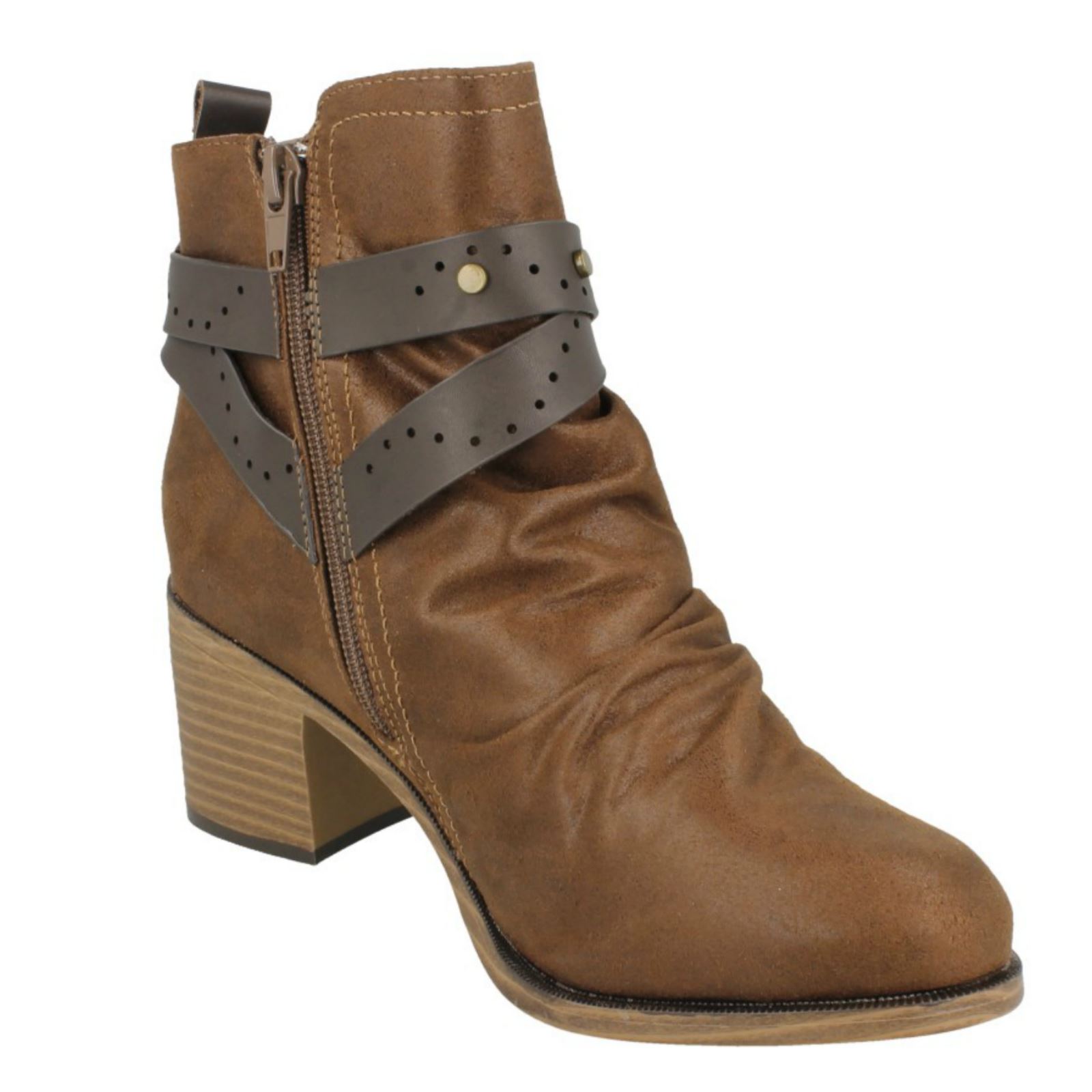 Botas al tobillo sintéticas con cremallera Down To Earth para dama - Imagen 17 de 19