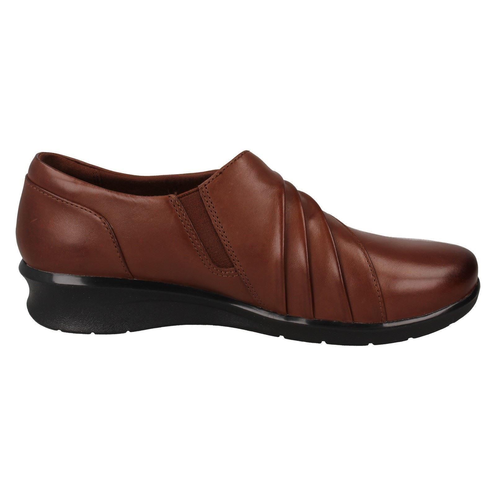 Ladies Clarks Casual Everyday Comfort Slip On Wedged Leather Shoes Hope Shine - Picture 7 of 10