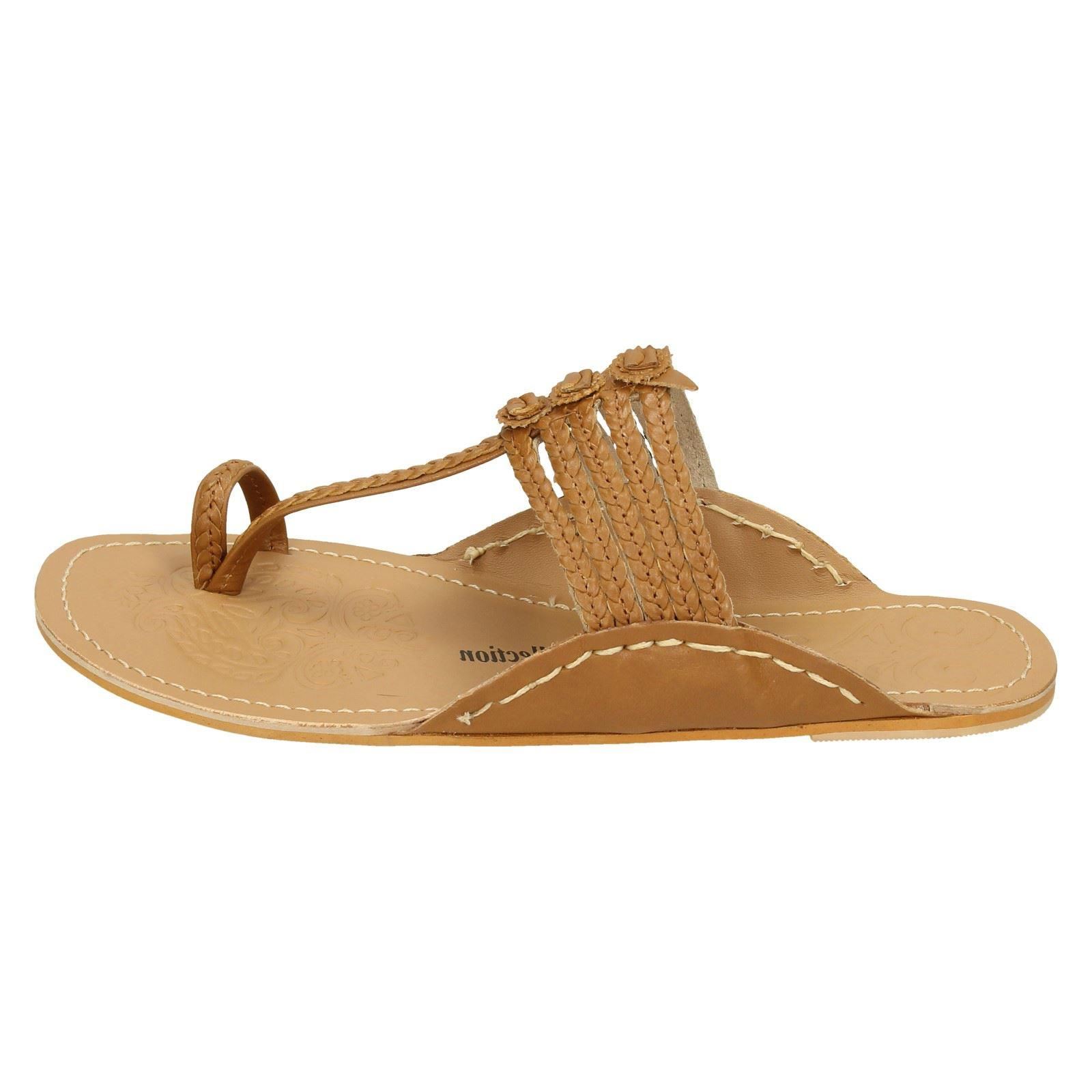 Ladies Leather Collection Flat Toeloop 'Braided Sandals' - Picture 39 of 55