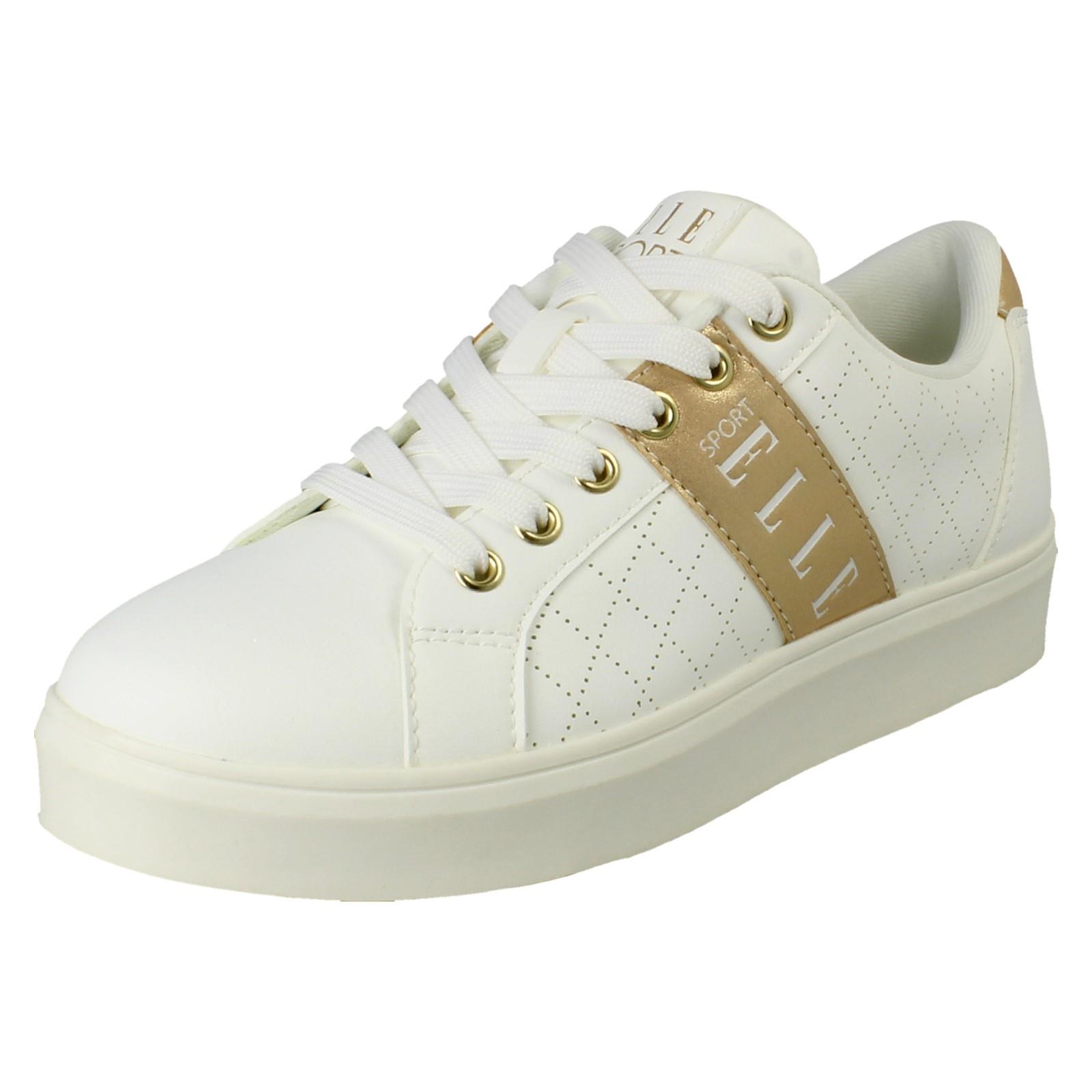 Ladies Elle Sport Lace Up Casual Sneakers White Everyday Trainers