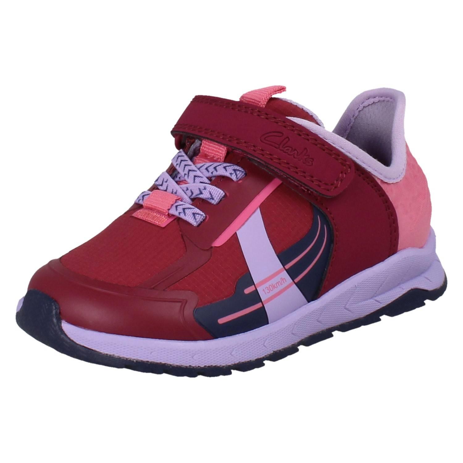 Kinder Clarks Playprints Textil Colour-Pop Cheetah Sporty Turnschuhe Selva Spur - Picture 11 of 37