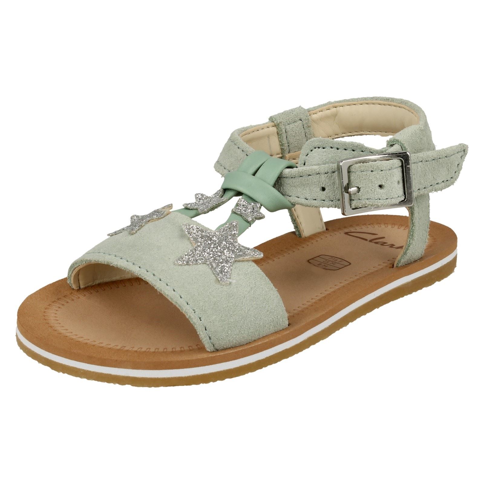 Mädchen Clarks Stylisch Star Detailliert Riemchensandalen Finch Sommer T - Picture 2 of 19