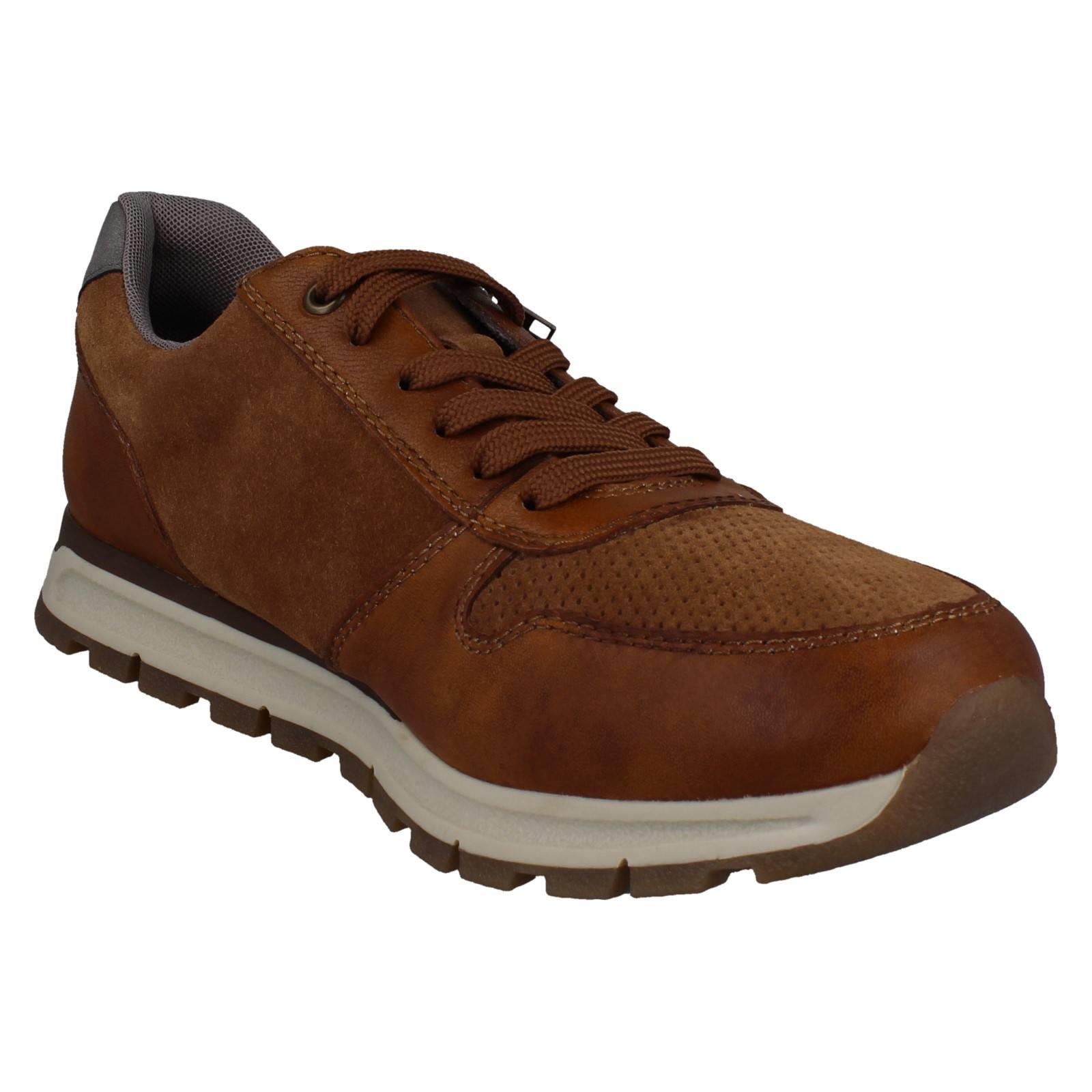 Mens Rieker Smart Casual Leather Lace/Zip Shoes Removable Insole *B0505* - Picture 8 of 10