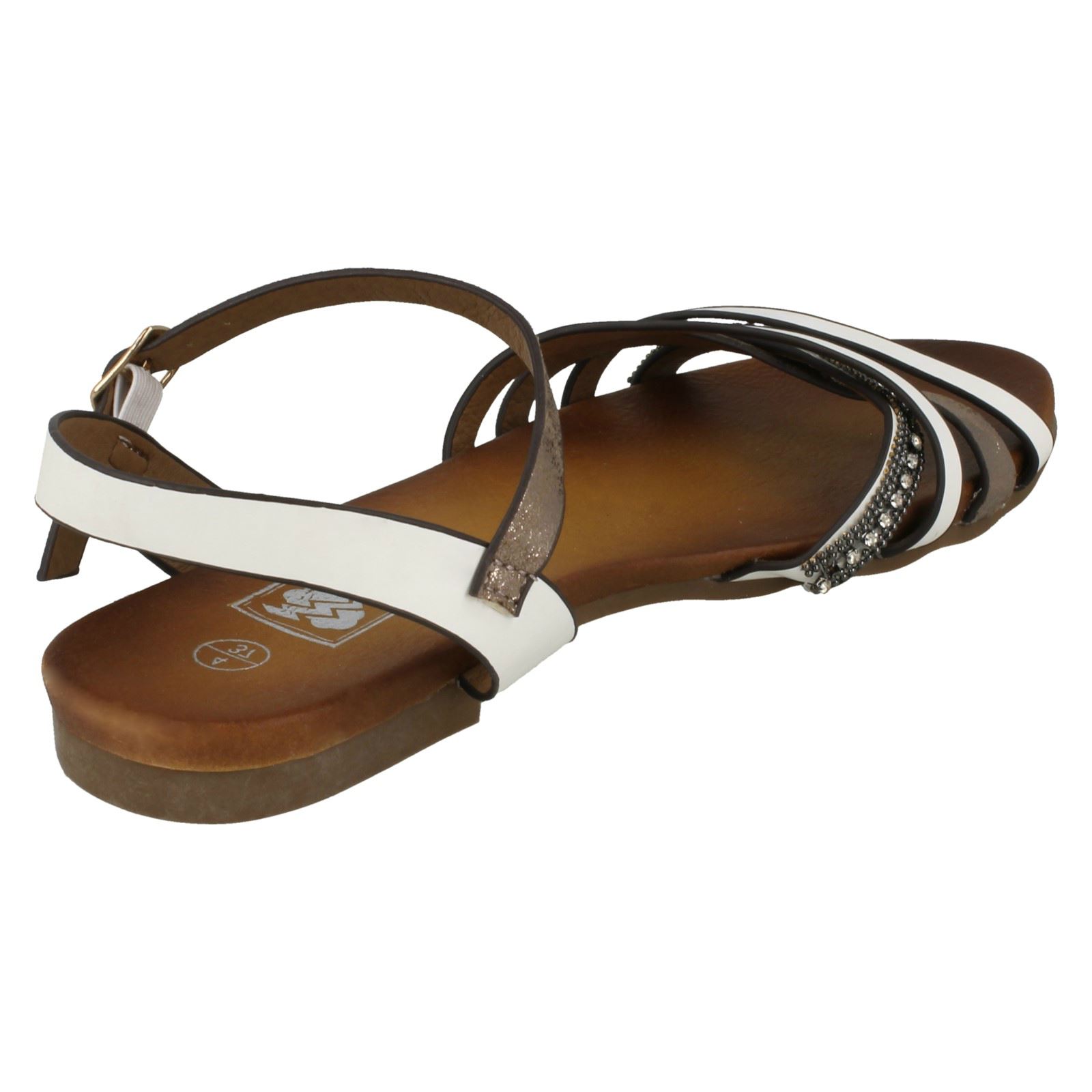 Ladies Down To Earth Flat Beaded Vamp Sandals - Picture 24 of 28