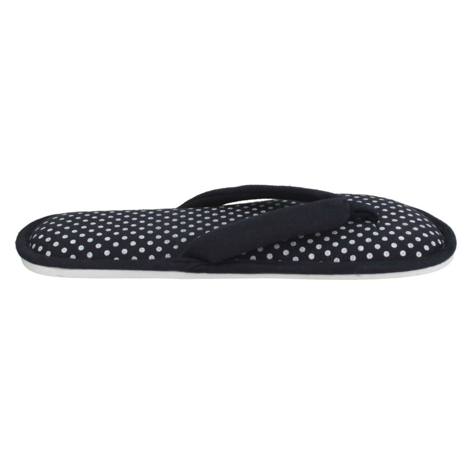 Spot On Ladies Spotted Design Toepost Slippers
