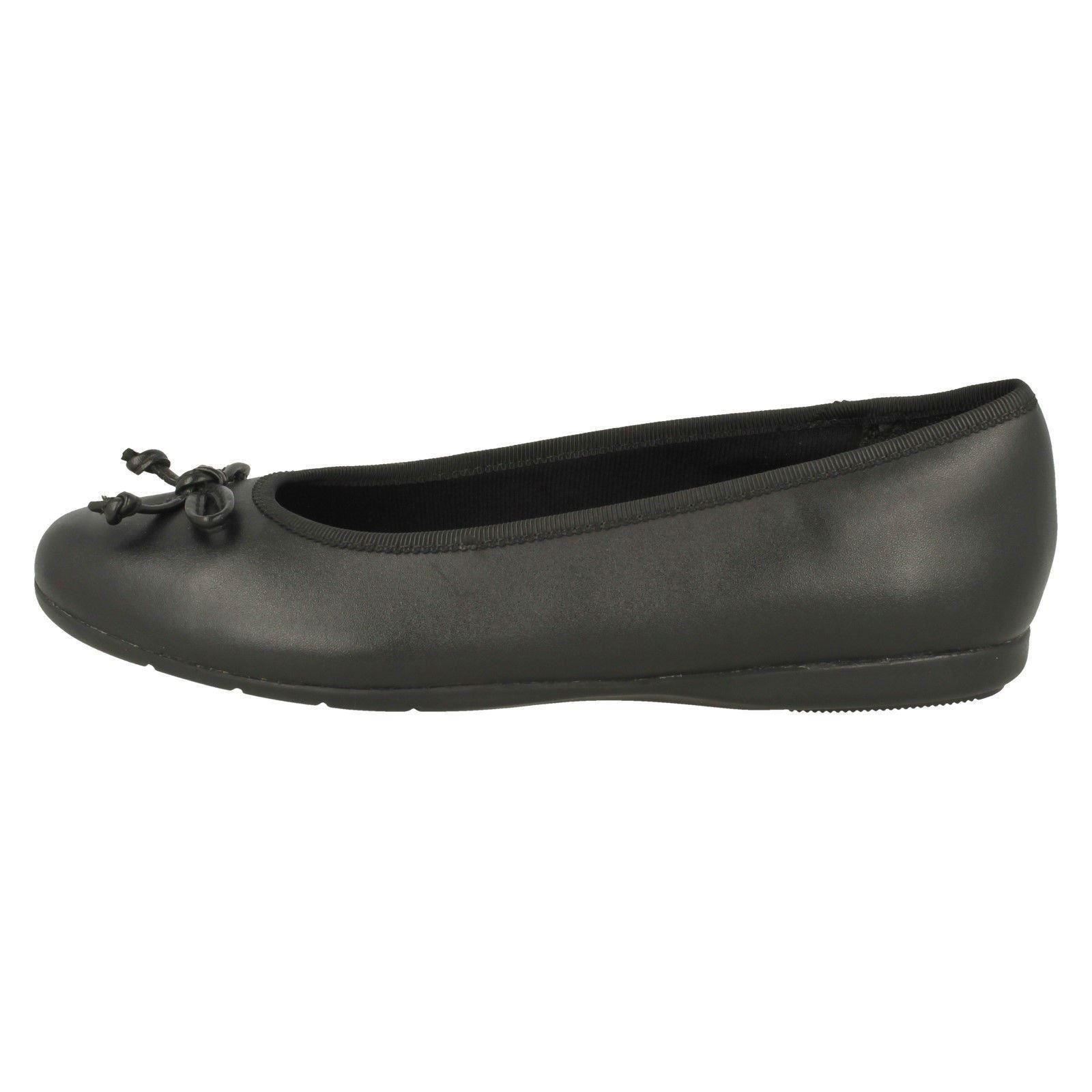 niñas escolares para On Bow Leather Shine' Zapatos Slip 'jesse Clarks Negro Detail CxqadW48w