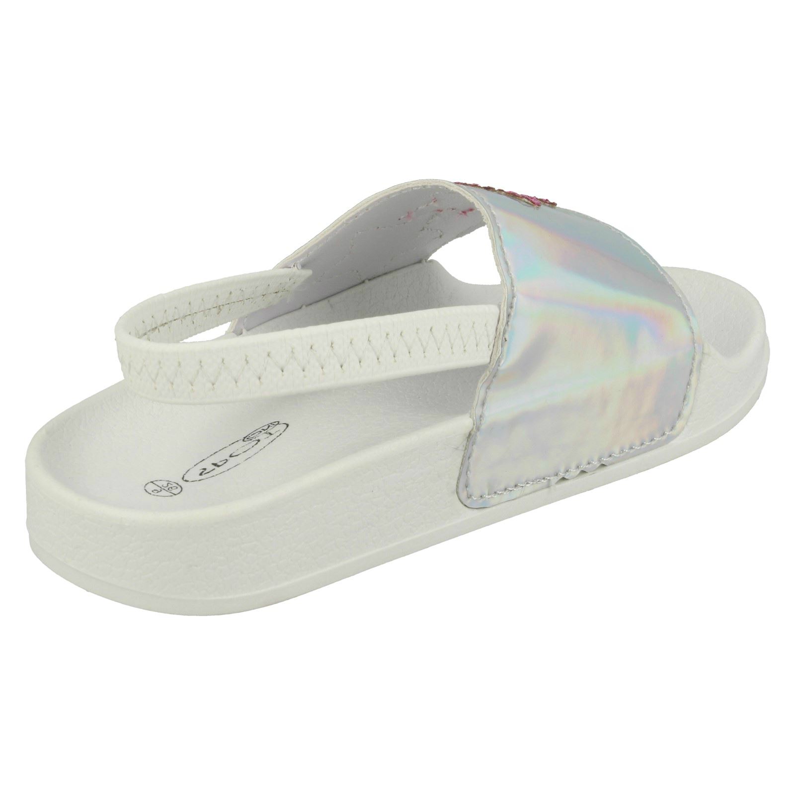 Girls Spot On Slingback Sliders 'With Glitter Star Design' - Picture 15 of 19