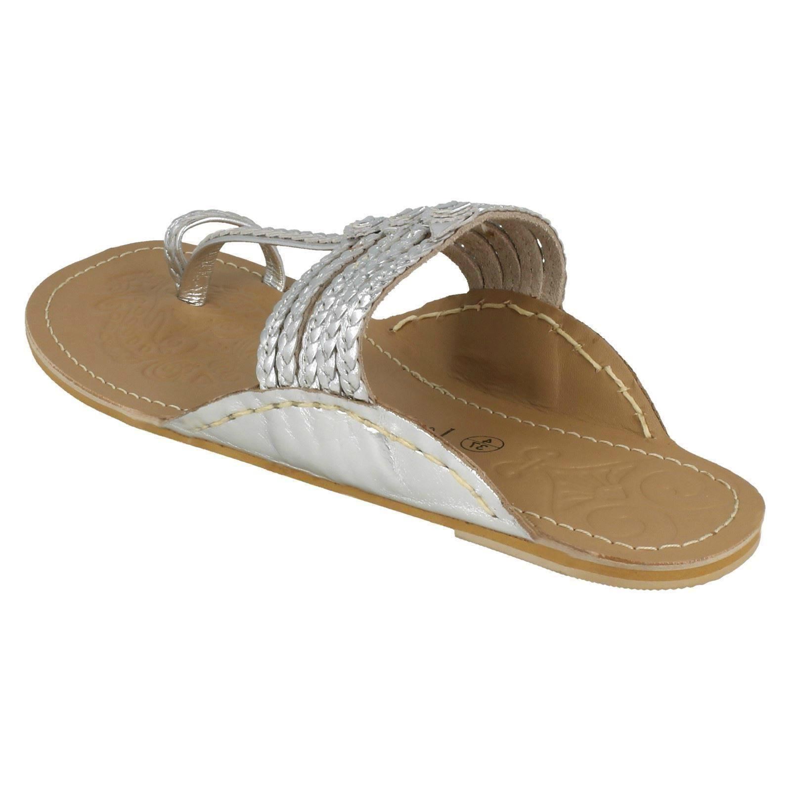 Ladies Leather Collection Flat Toeloop 'Braided Sandals' - Picture 31 of 55