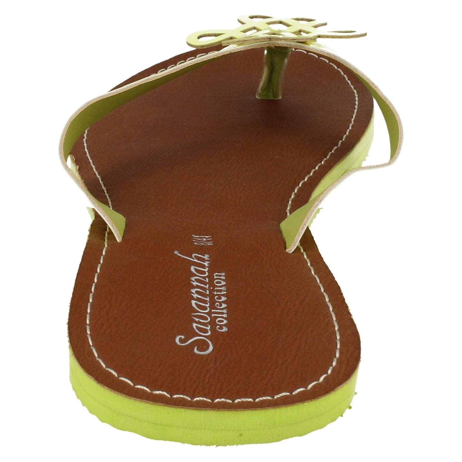 Ladies Savannah Neon Summer Toe Post /'Sandals/'