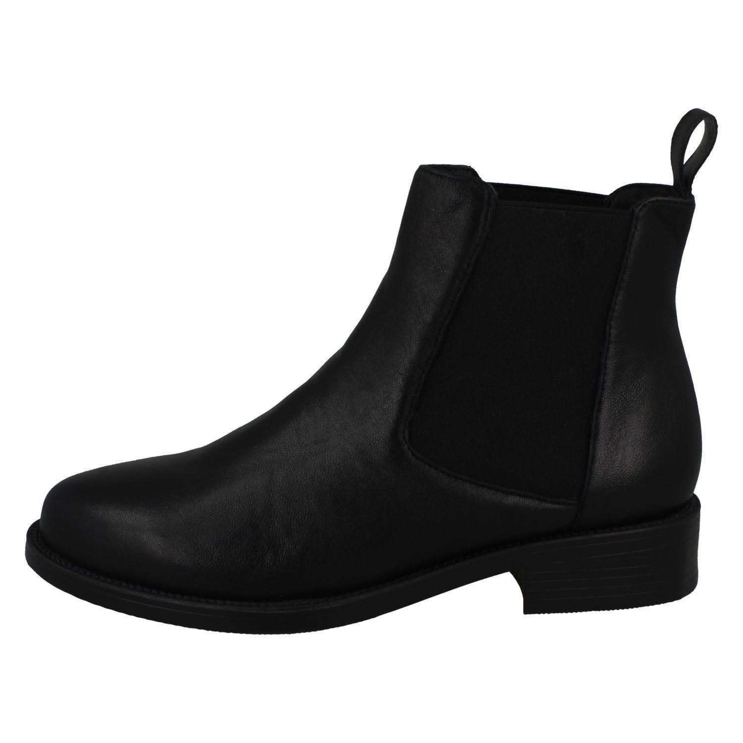 Botas al tobillo informales de cuero con tacón sin cordones para dama F5R0968 - Imagen 3 de 10