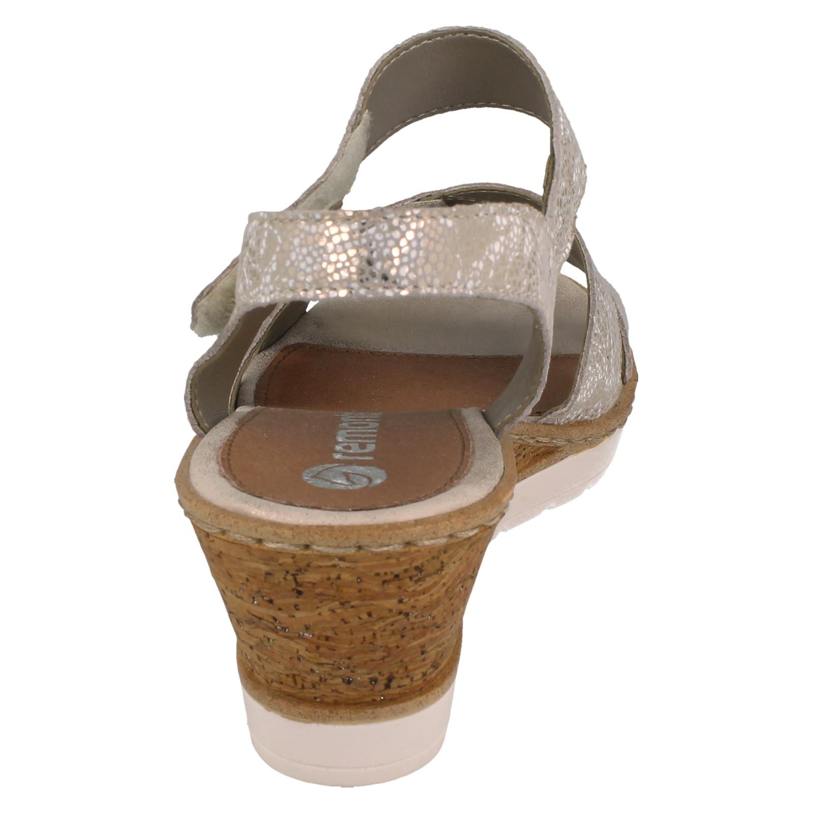 Damen Remonte Metallic Leder Riemchen Keilabsatz Sommer Sandalen "R6252" - Bild 5 von 10