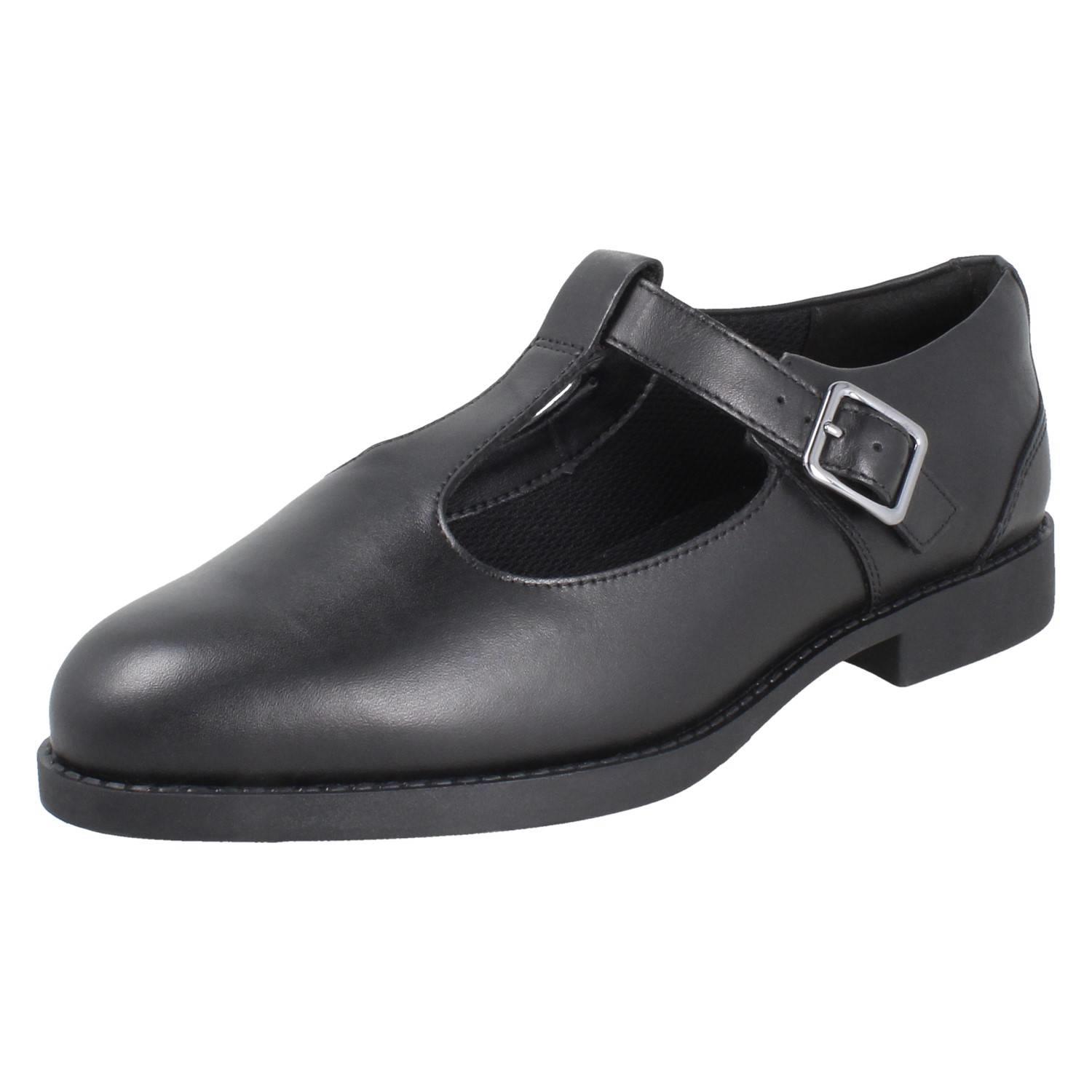 Ragazze Clarks Colletto Imbottito Classico Leather a T Fibbia Scuola Scarpe Tapa - Foto 11 di 20