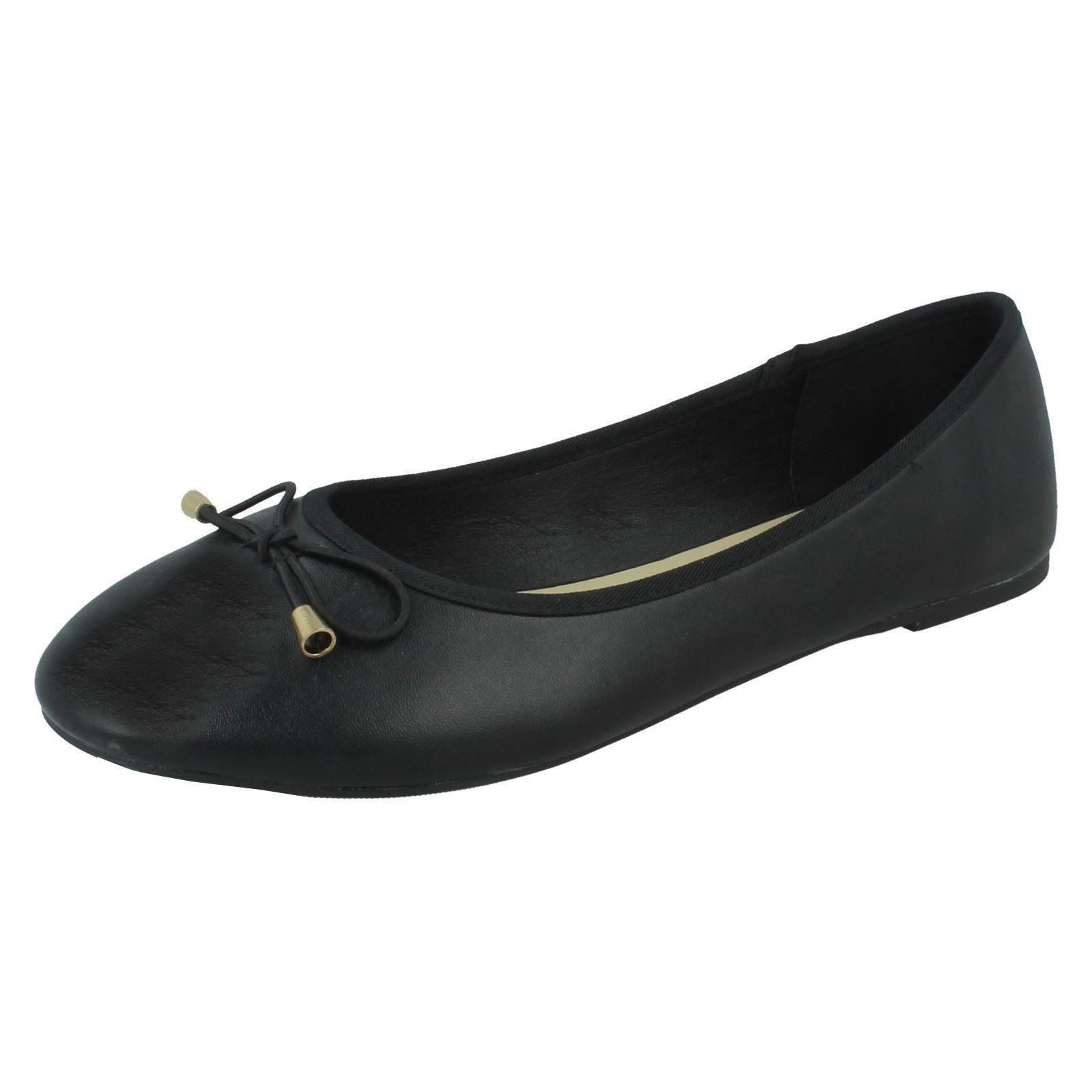 Ladies Spot On Bow Trim Ballerina Shoes - Picture 20 of 37