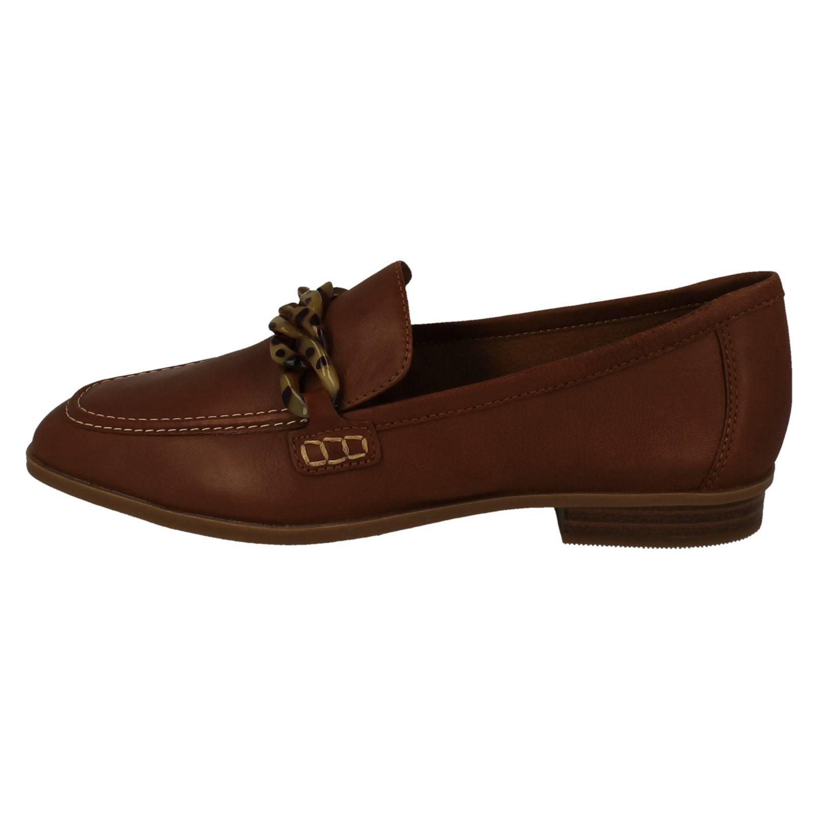 Mujer Clarks Cuero Suave Punta Cuadrada Mocasines Estilo Smart Zapatos: Sarafyna - Picture 48 of 55