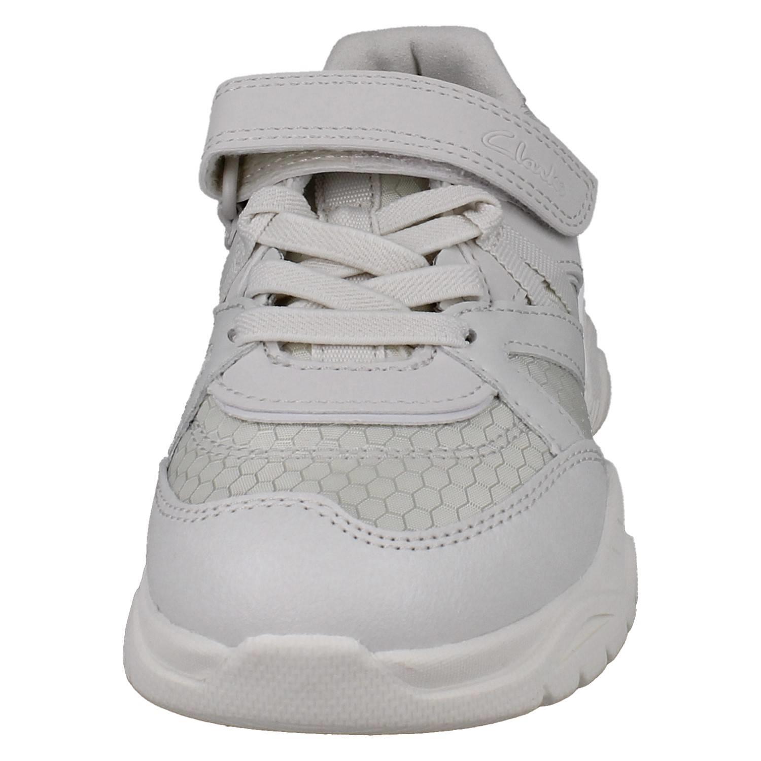 Kinder Clarks Grobe Sohle Elastische Spitze Waschbar Netz Sneaker Feder Pace K - Picture 9 of 10