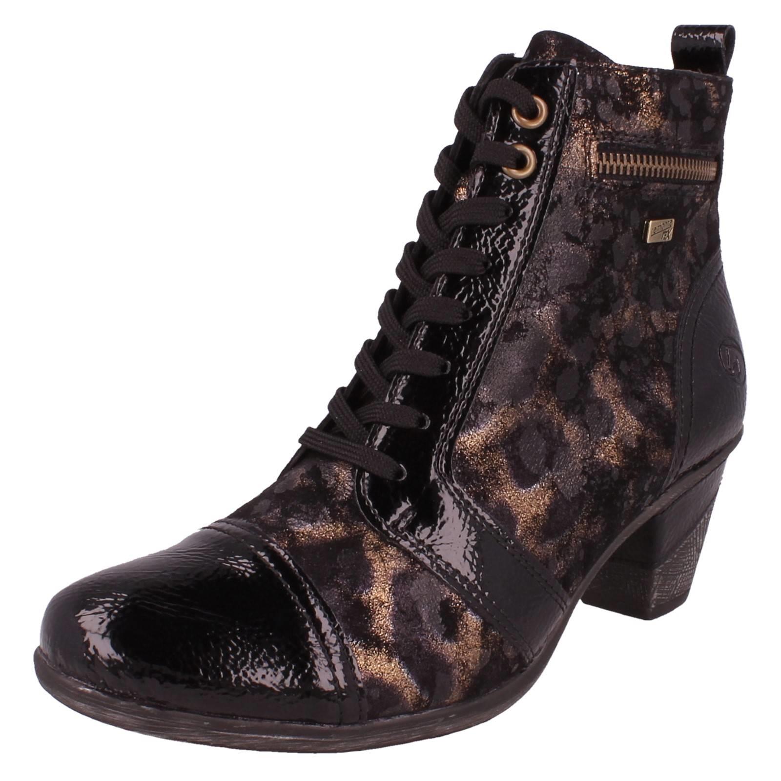 Ladies Remonte Metallic Print Heeled Boots D8797 - Picture 11 of 19
