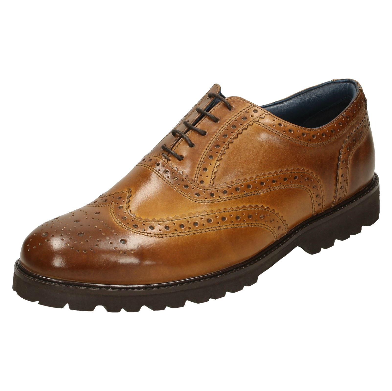 Padders Berkeley Tan Leather Brogue Lace Up Shoe