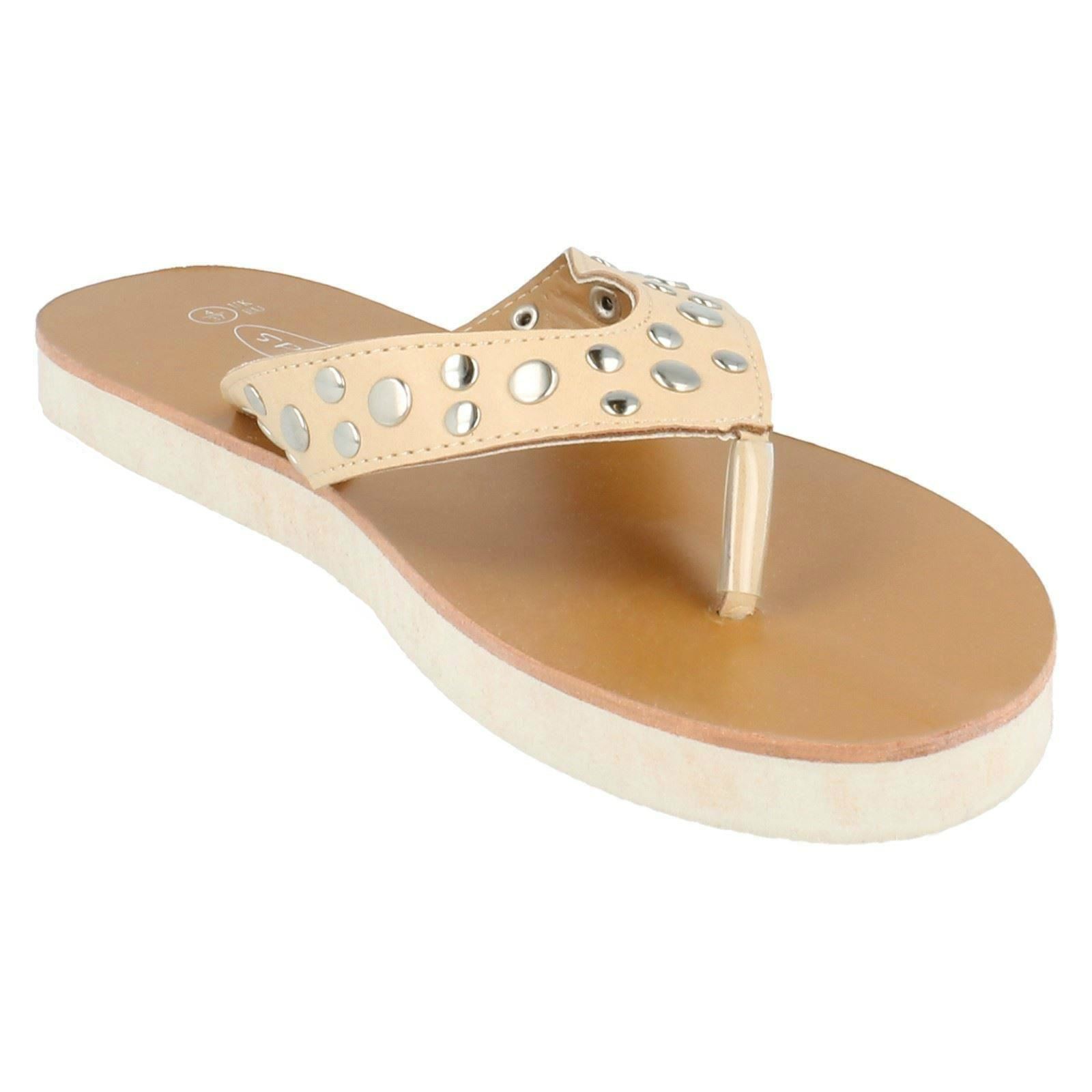 Ladies Spot On Open Back Thong Strap Sandals | eBay