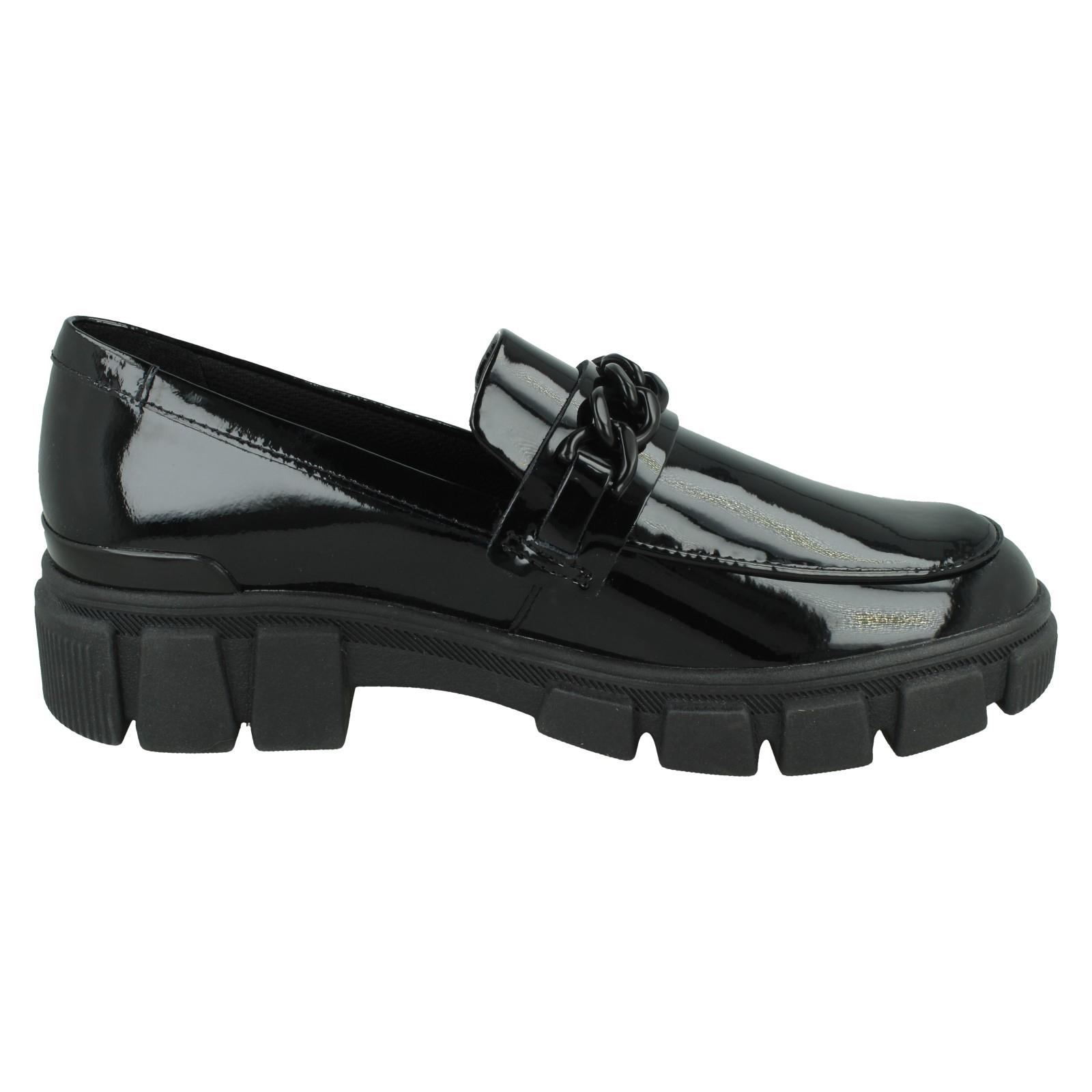 Girls Clarks Leather / Patent Chunky Sole School Shoes Evyn Walk Y - Picture 7 of 19