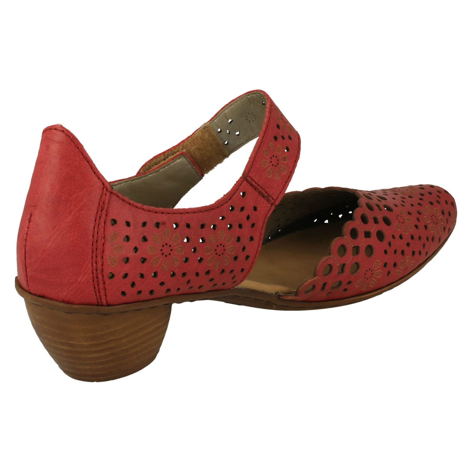 Ladies Rieker Stylish Punched Detailed Summer Shoes 43753 - Picture 24 of 64