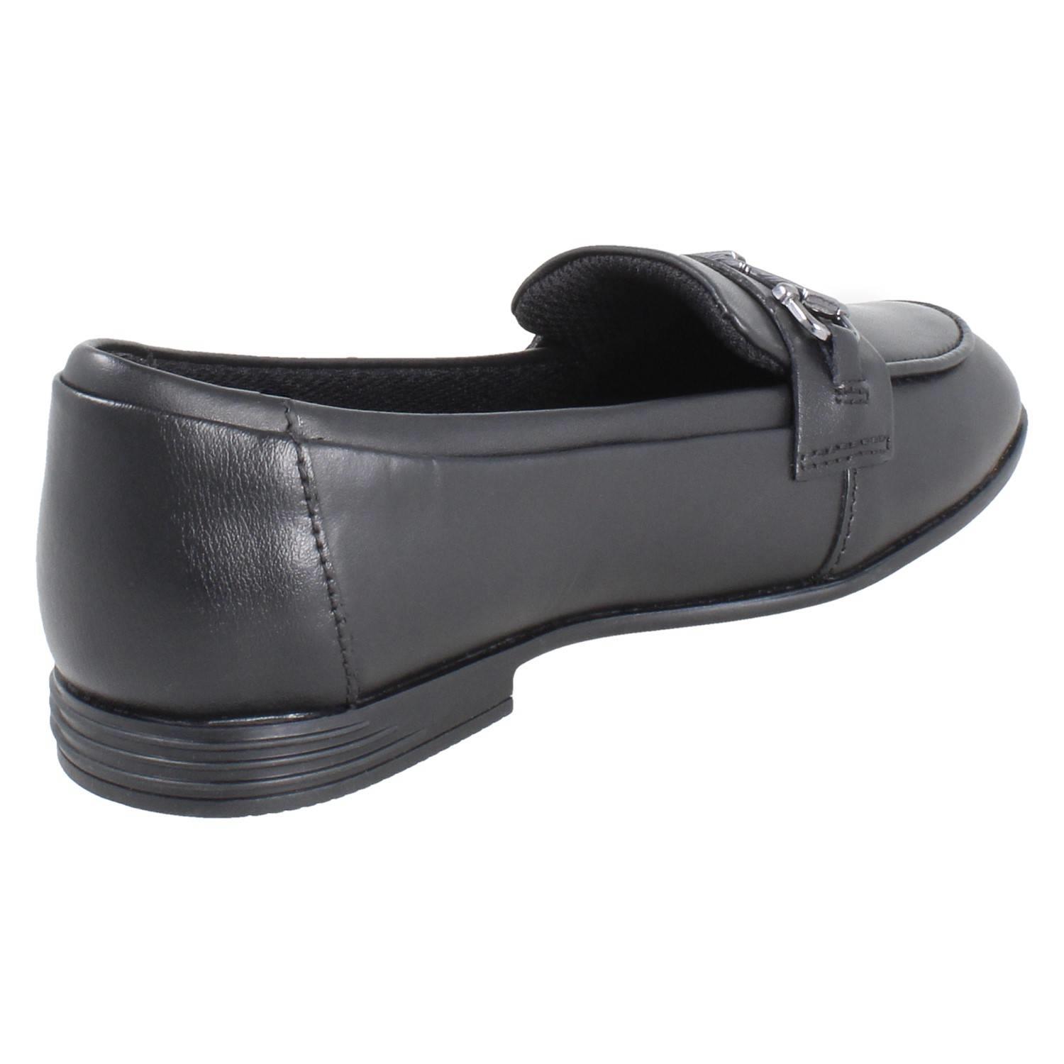 Girls Clarks Horse Bit Trim Leather Slip On Loafer School Shoes *Finja Loafer* - Picture 6 of 37