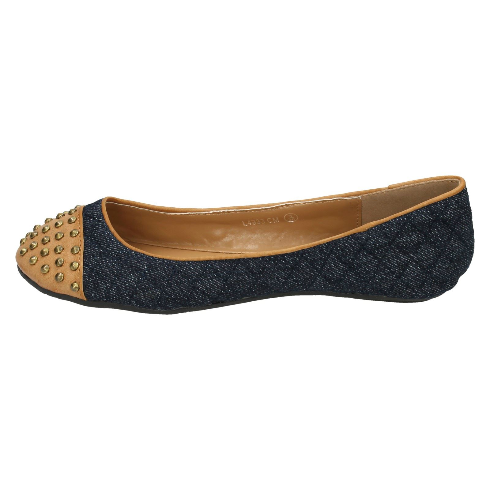 Anne Michelle Ladies Flat Ballerina Shoe - Picture 4 of 10