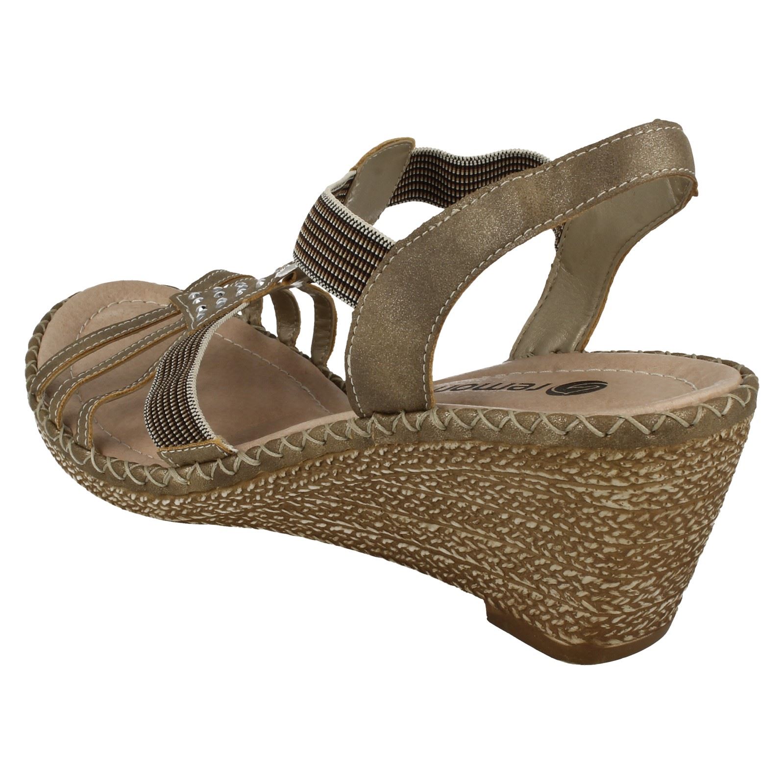 Damas Remonte Puntera Abierta Charol Charol Charol Diamante Resbalón En Sandalias Cuña Material D6768 f21c5a Damas Remonte Puntera Abierta Charol Charol Charol Diamante Resbalón En Sandalias Cuña Material D6768 f21c5a